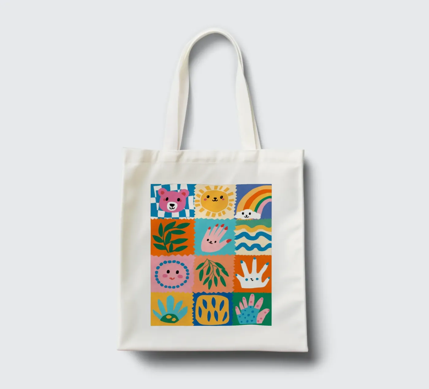 Cute Character Patchwork tote bag by Selene Shade