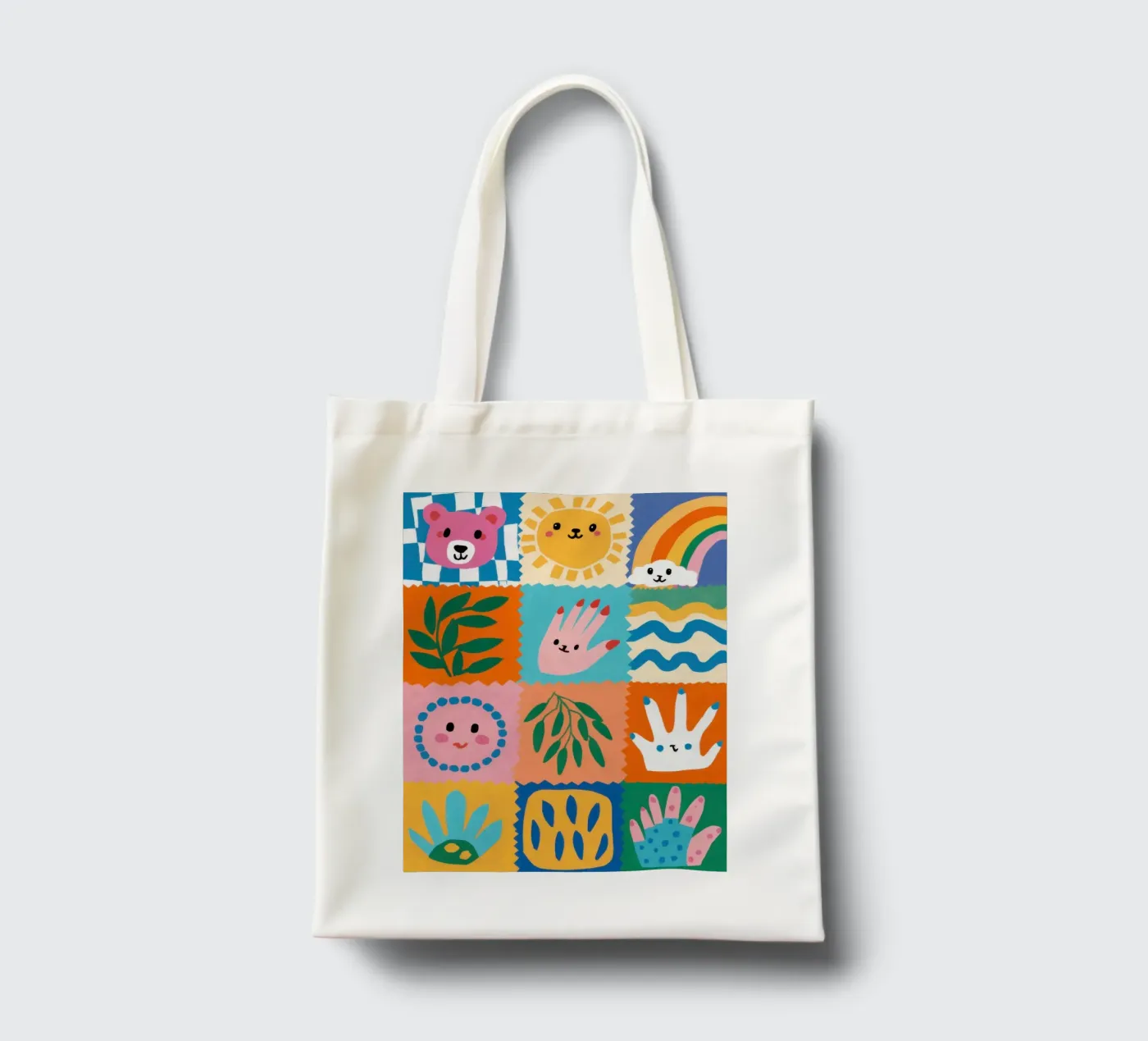 Cute Character Patchwork tote bag by Selene Shade