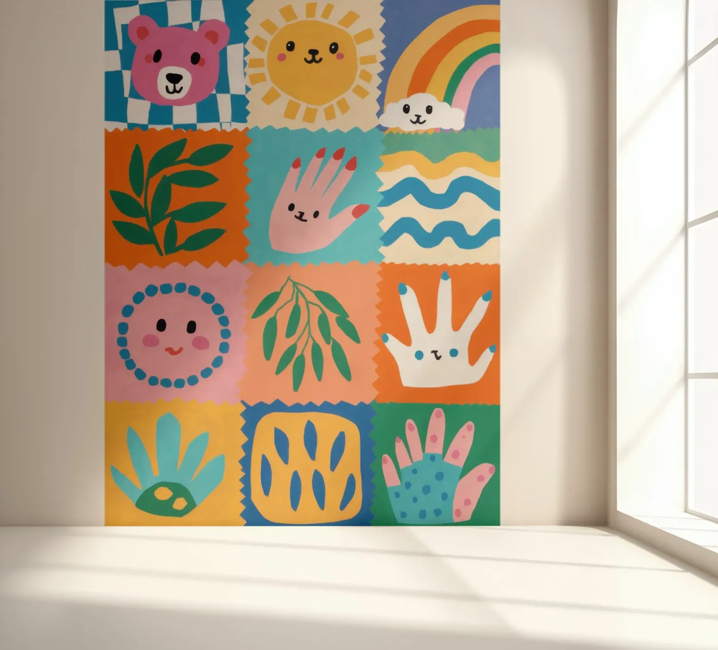 Cute Character Patchwork fotobehang van Selene Shade