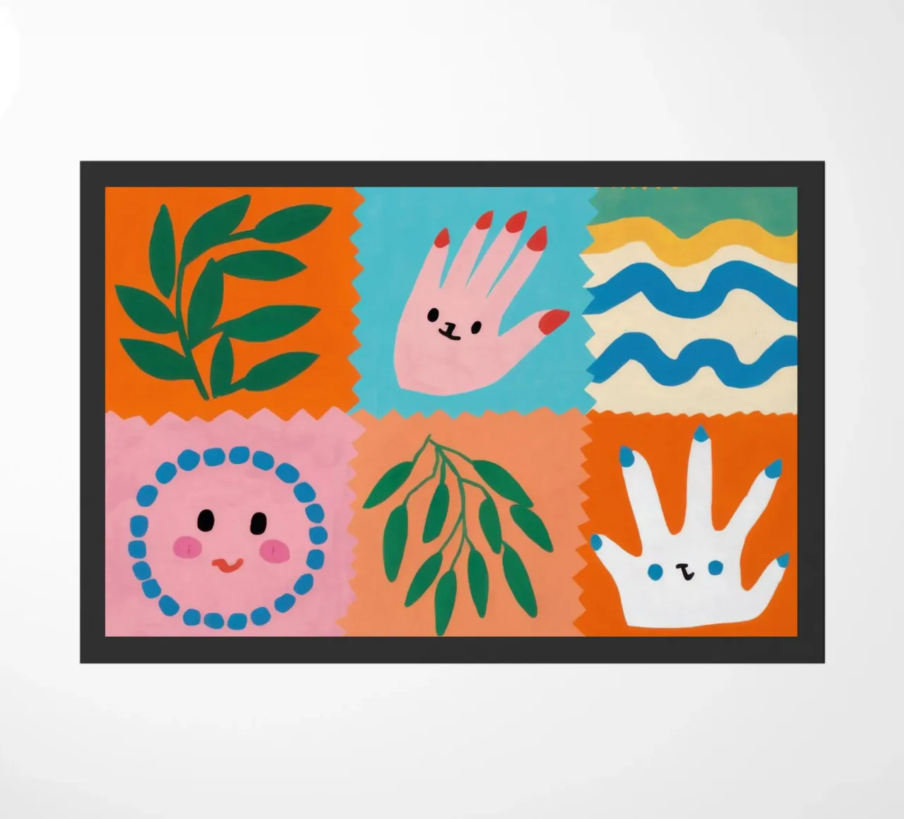 Cute Character Patchwork doormat by Selene Shade