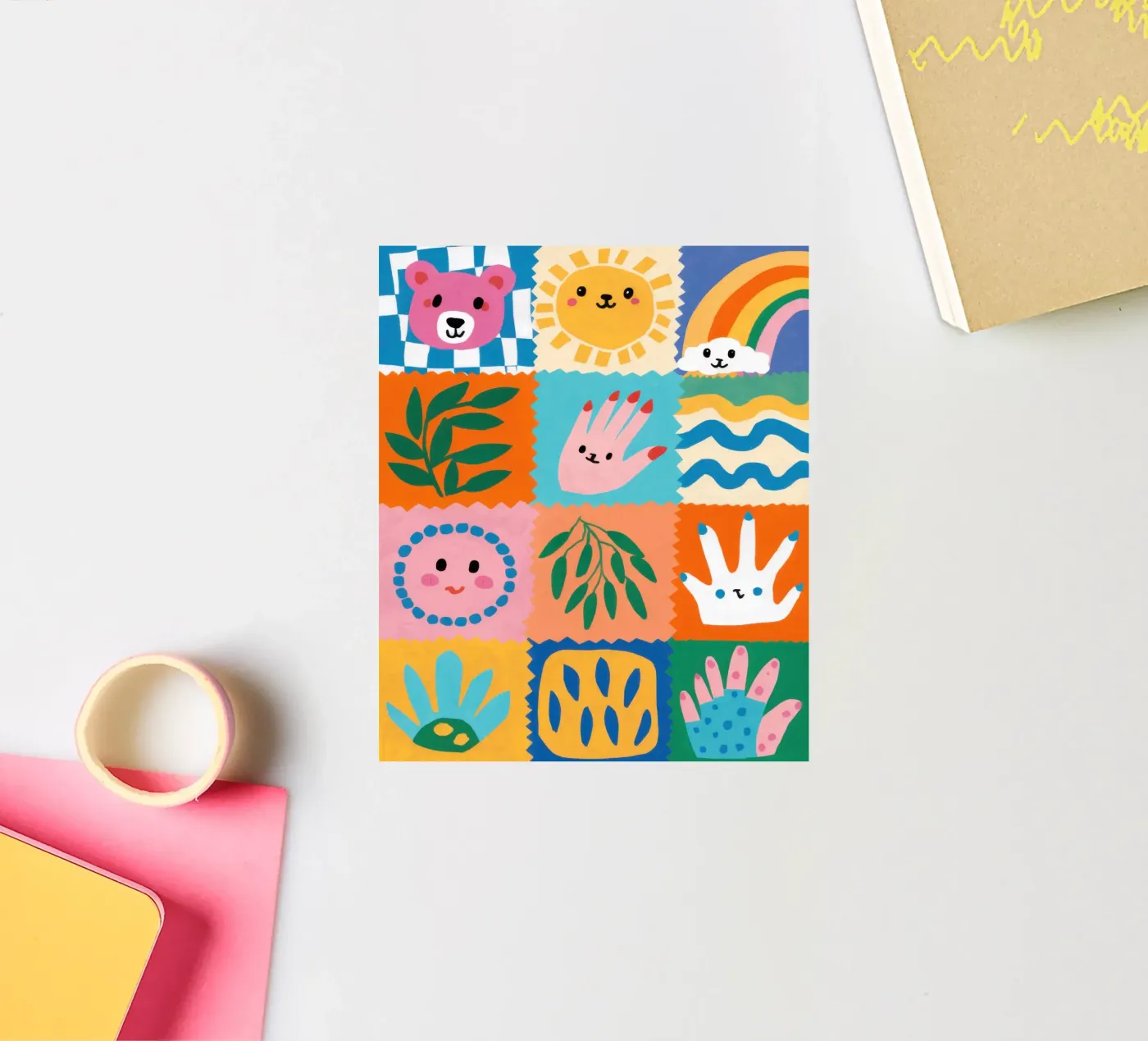 Schattig karakter patchwork sticker van Selene Shade