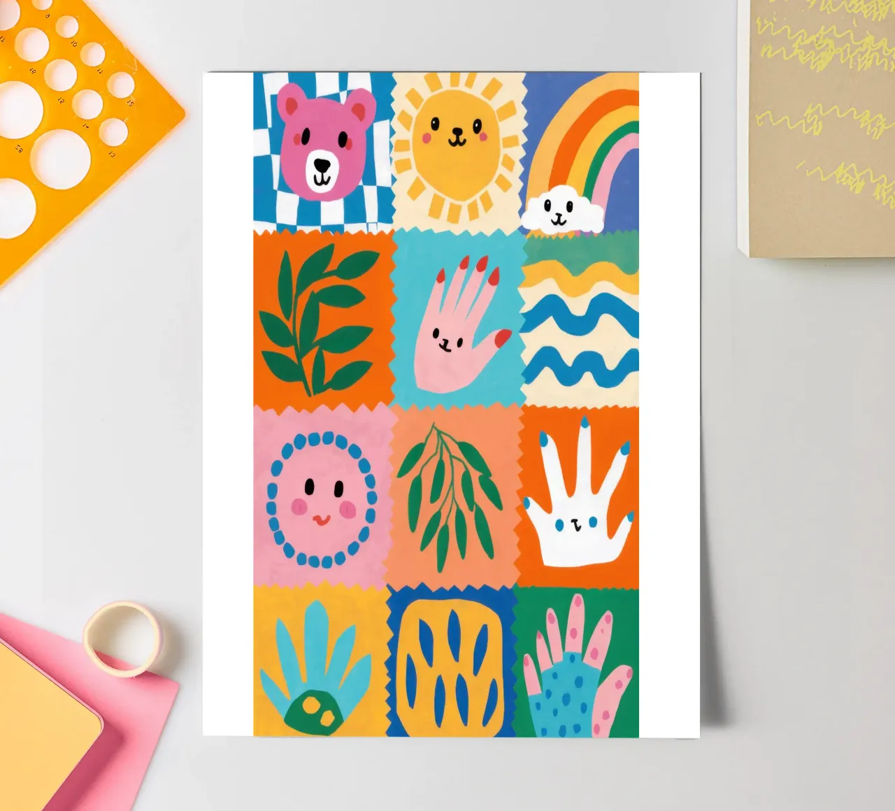 Cute Character Patchwork sticker sheet by Selene Shade