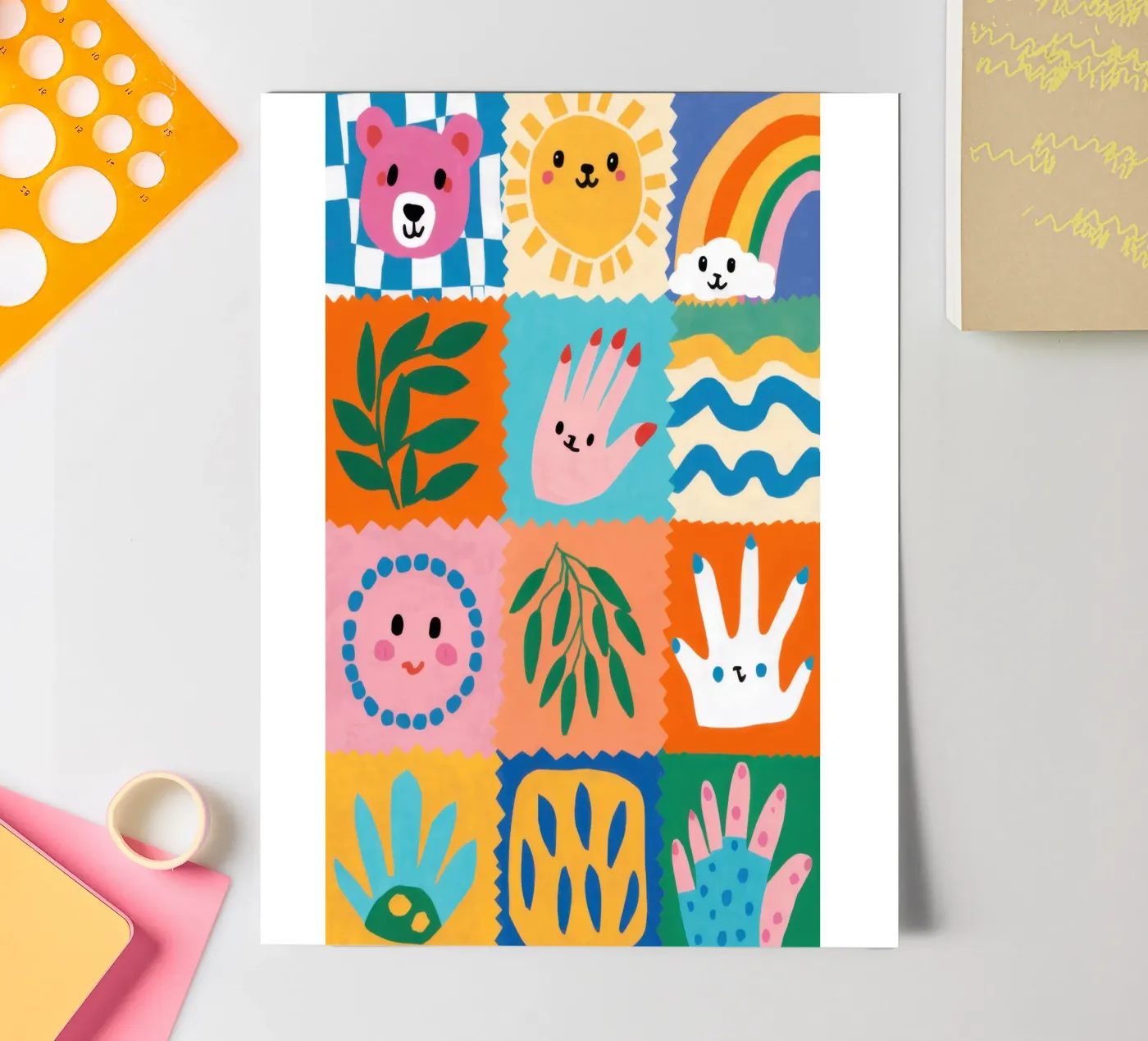 Cute Character Patchwork sticker sheet by Selene Shade