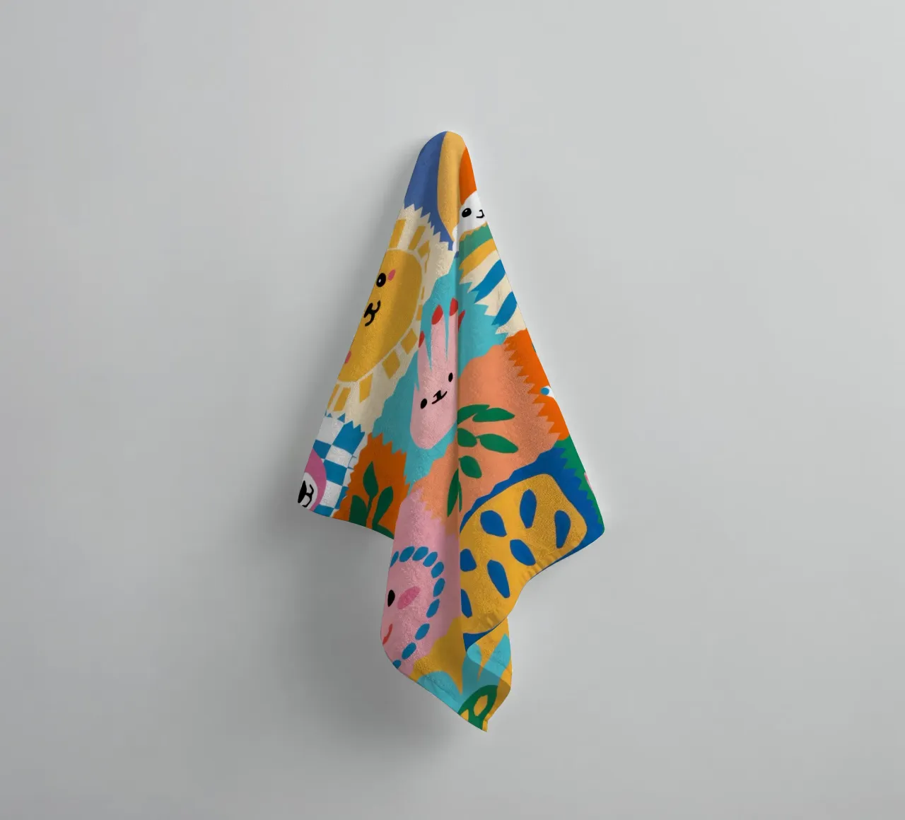 Cute Character Patchwork towel by Selene Shade