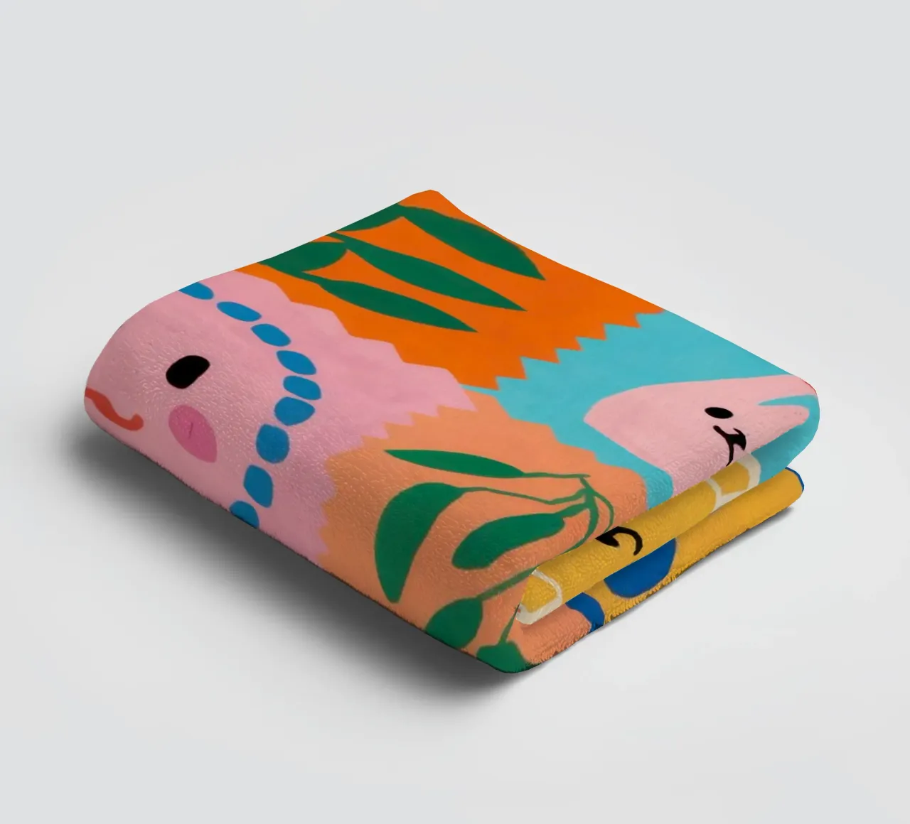 Cute Character Patchwork towel by Selene Shade