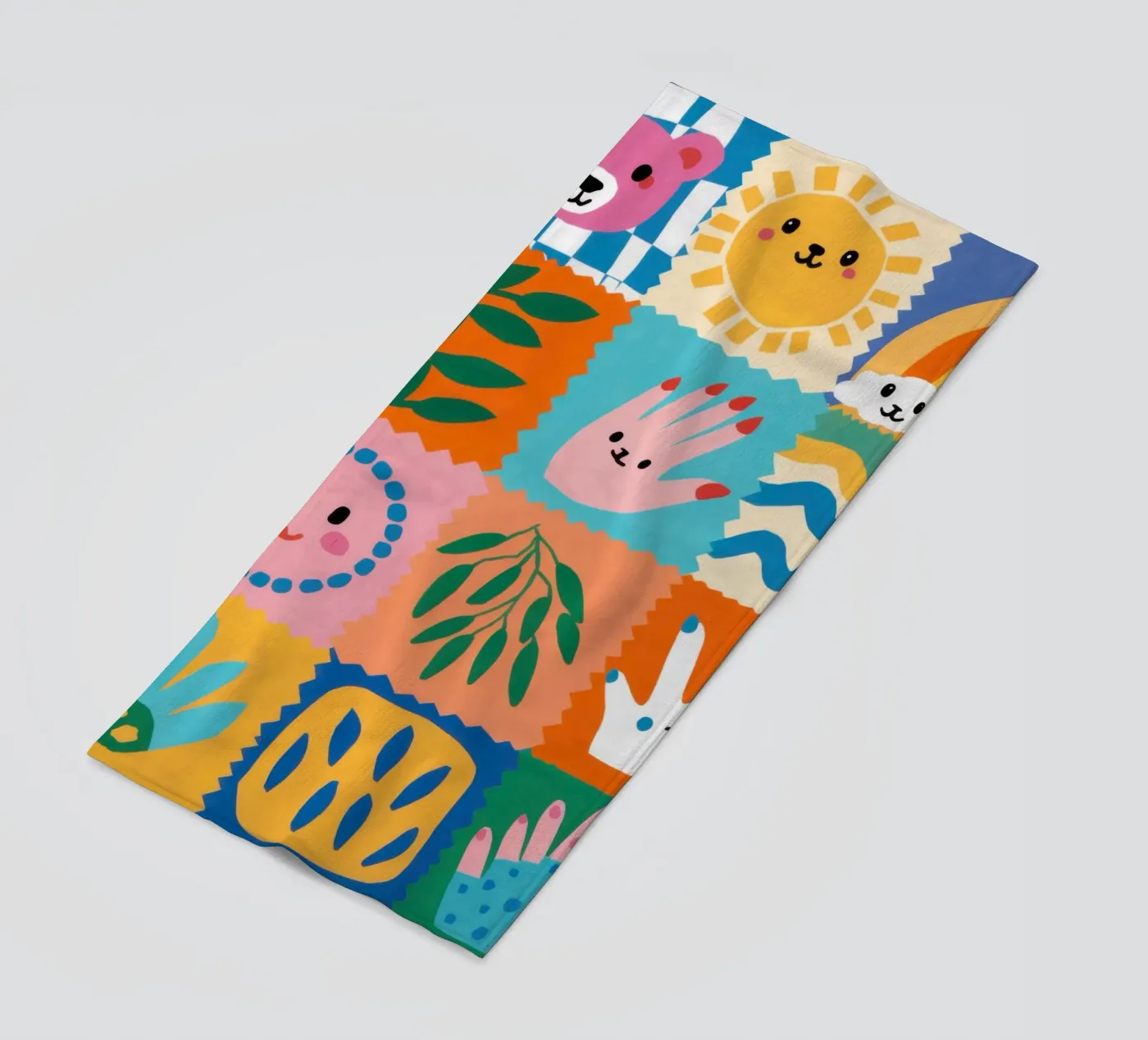 Cute Character Patchwork strandhanddoek van Selene Shade