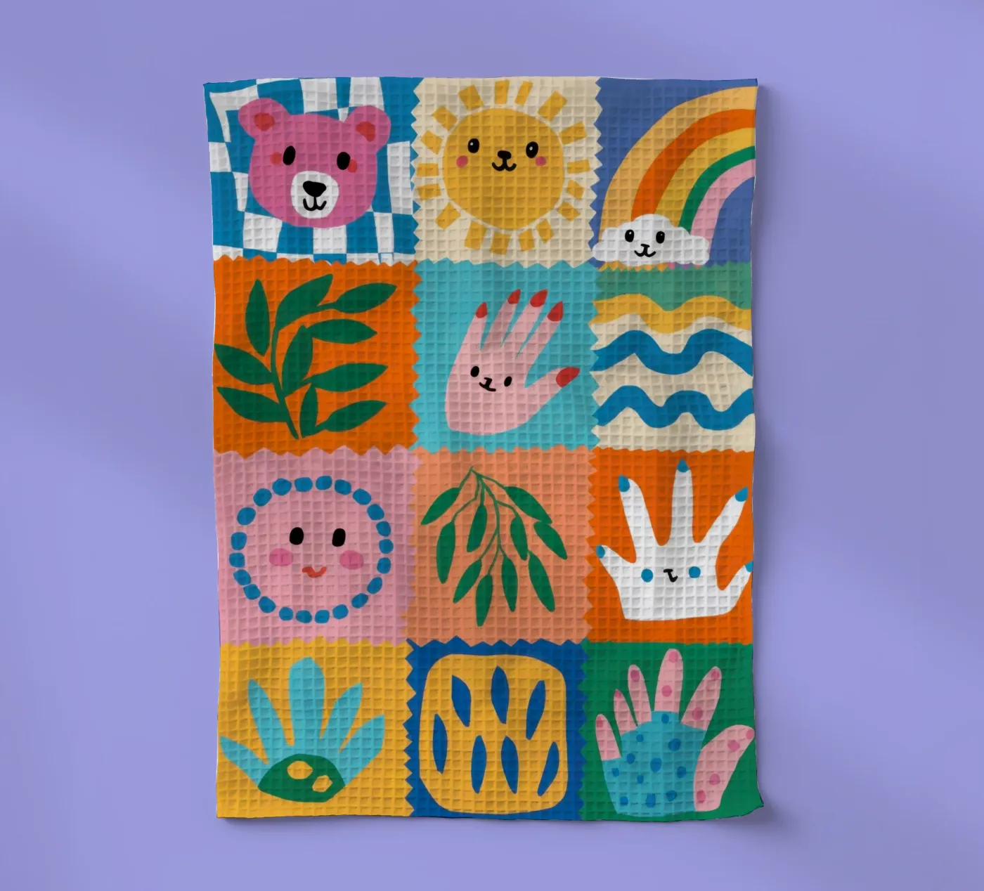 Patchwork de personnages mignons torchon de Selene Shade