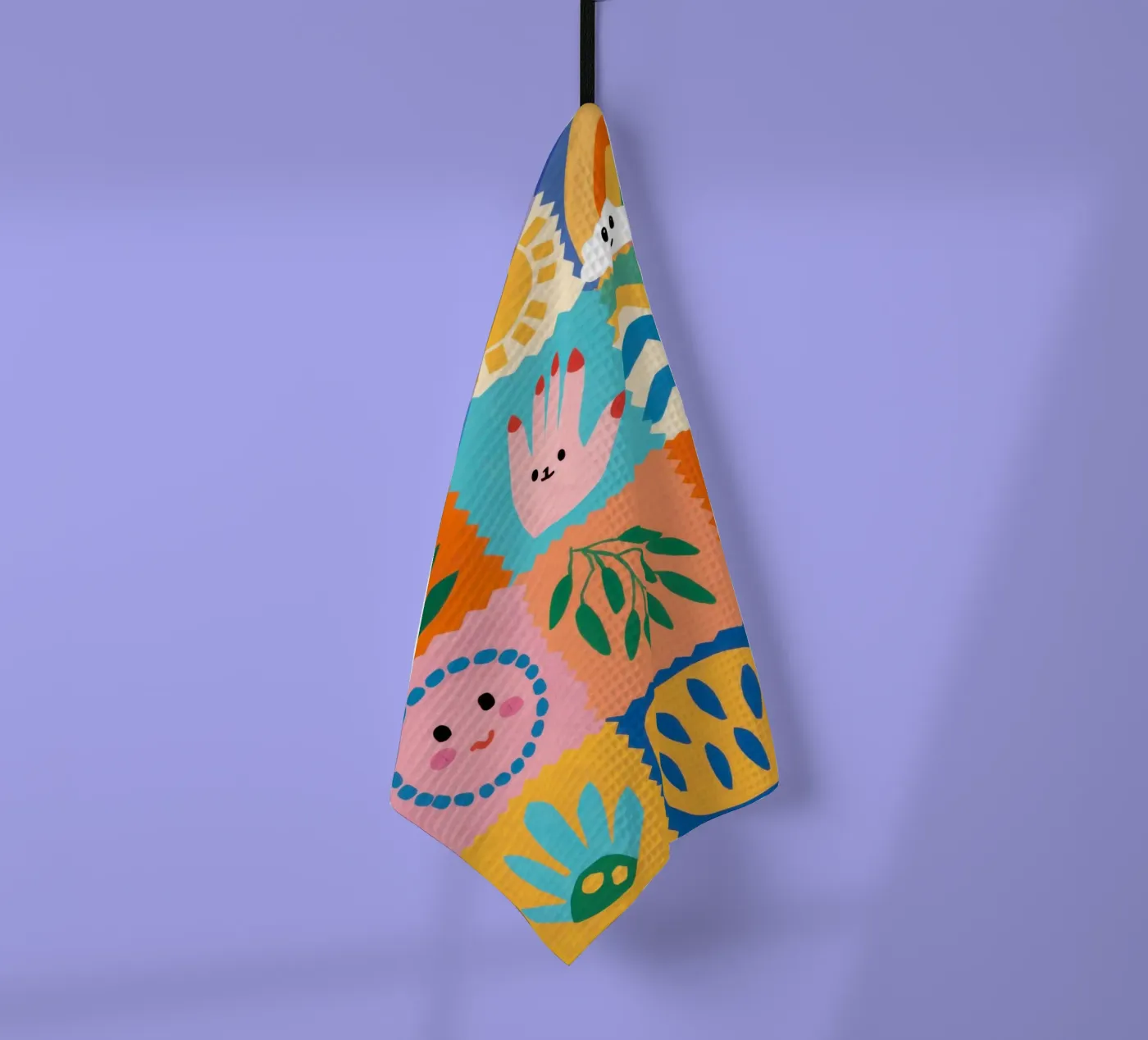 Patchwork de personnages mignons torchon de Selene Shade