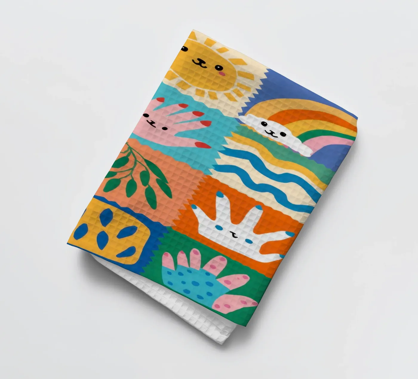 Schattig karakter patchwork theedoek van Selene Shade