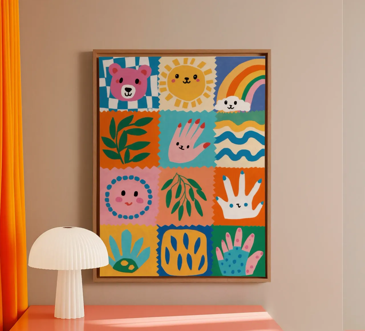Personaggio carino Patchwork tela con Cornice a cassetta da Selene Shade