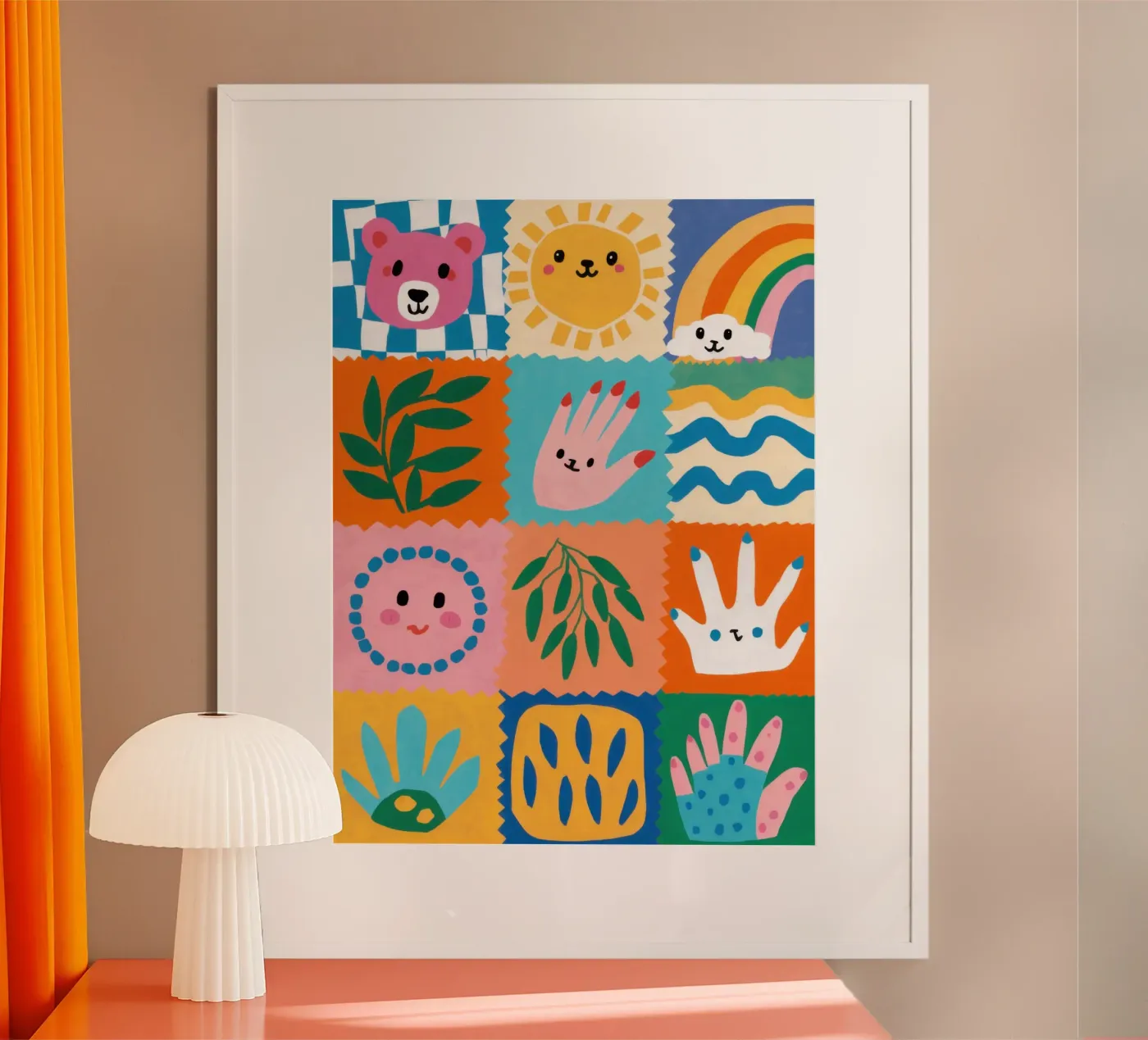 Schattig karakter patchwork poster van Selene Shade