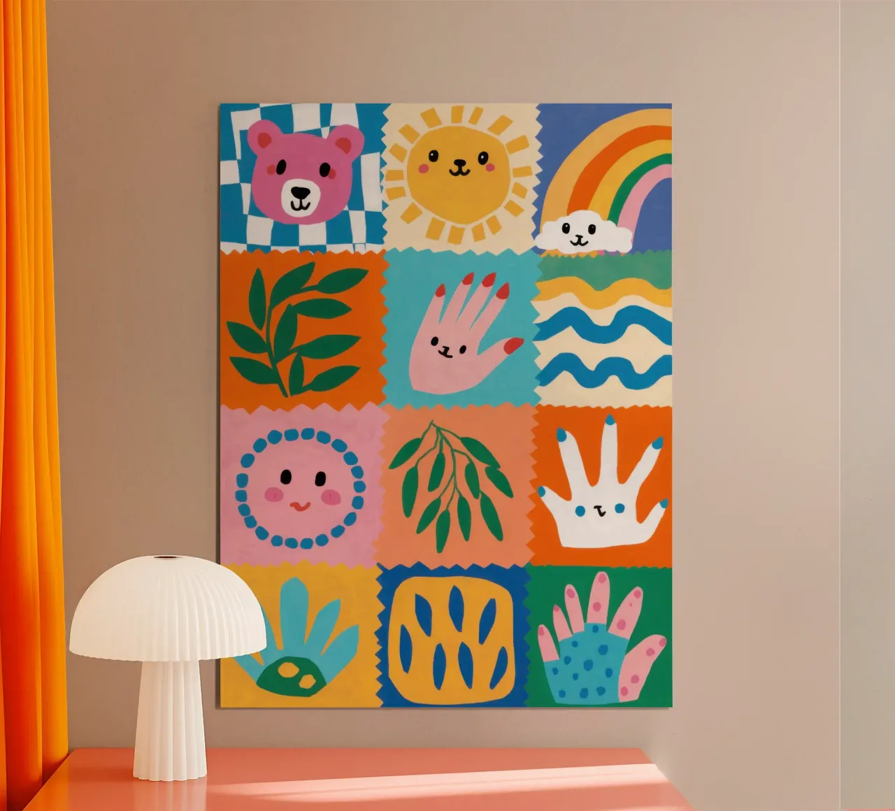 Personaggio carino Patchwork poster con telaio in plastica da Selene Shade