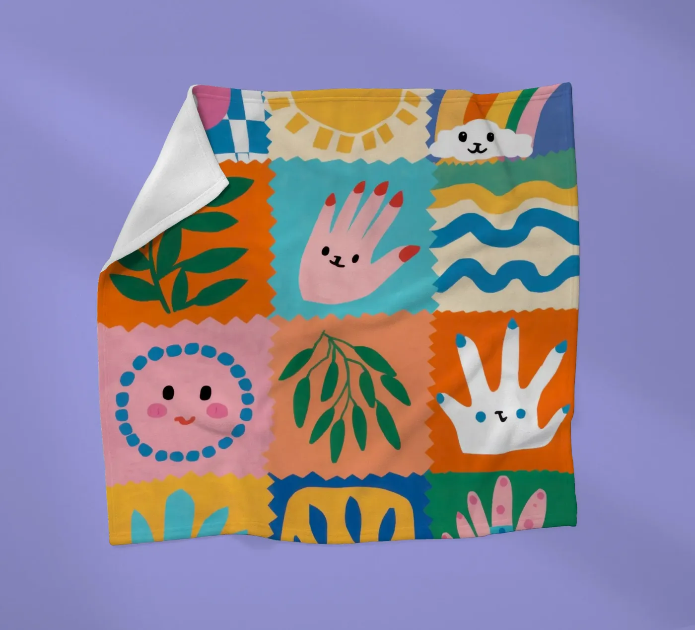 Cute Character Patchwork fleecedeken van Selene Shade