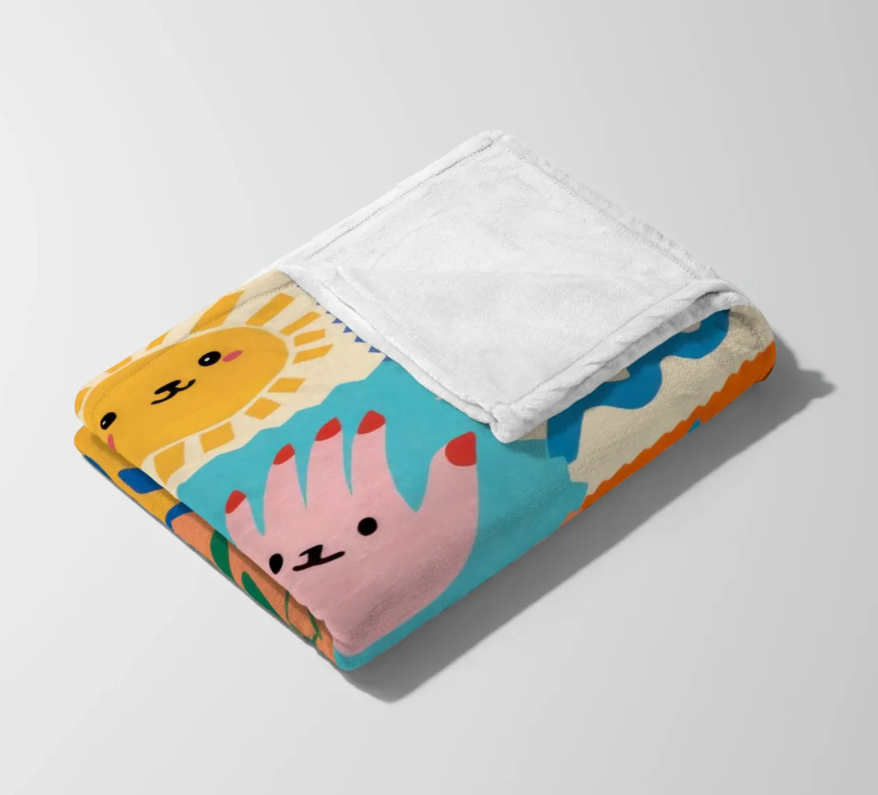 Cute Character Patchwork fleece blanket by Selene Shade