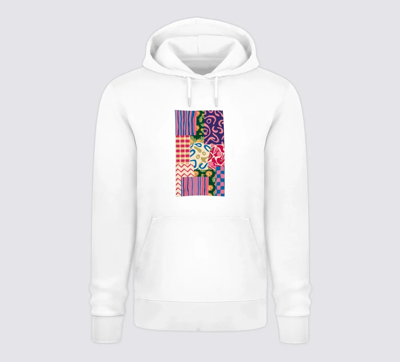 Modello patchwork a scarabocchi felpa con cappuccio da Obs Canvas