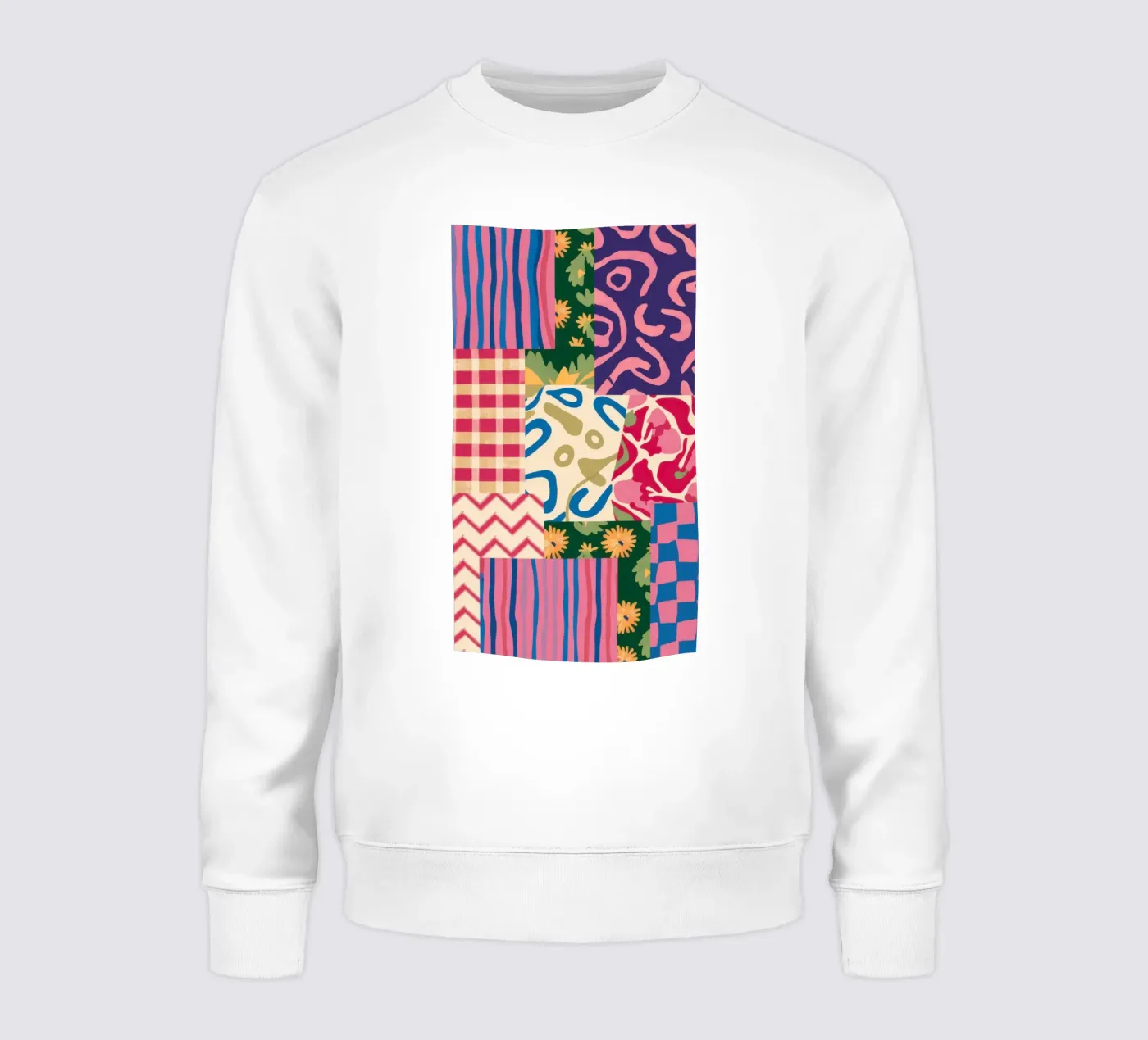 Patchwork krabbelpatroon sweatshirt van Obs Canvas