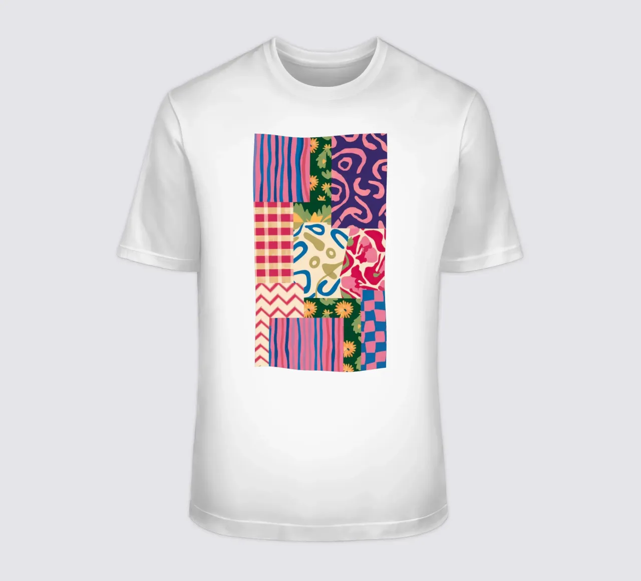 Patchwork Scribble Pattern t-shirt by Obs Canvas