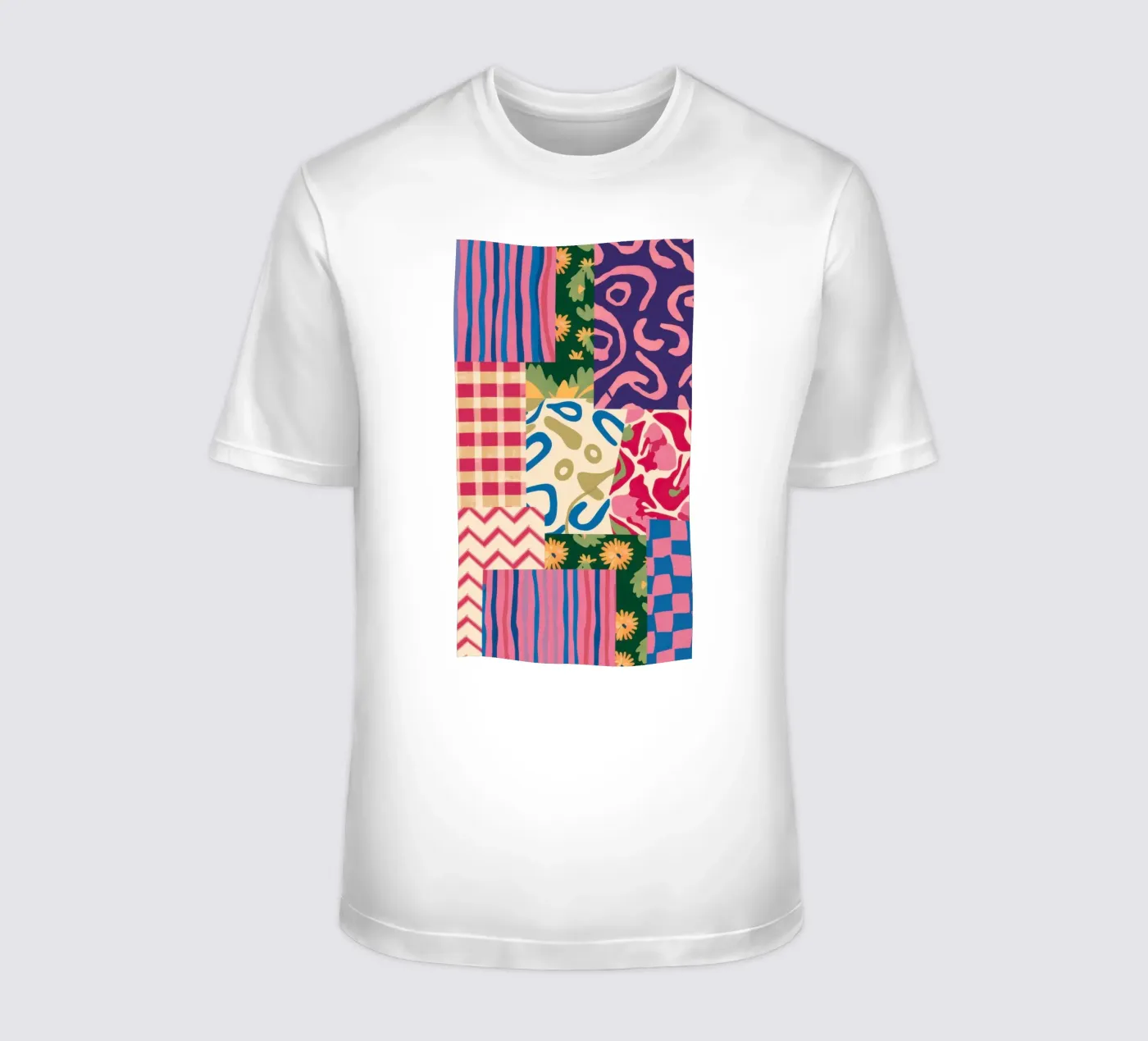 Patchwork Scribble Pattern t-shirt by Obs Canvas