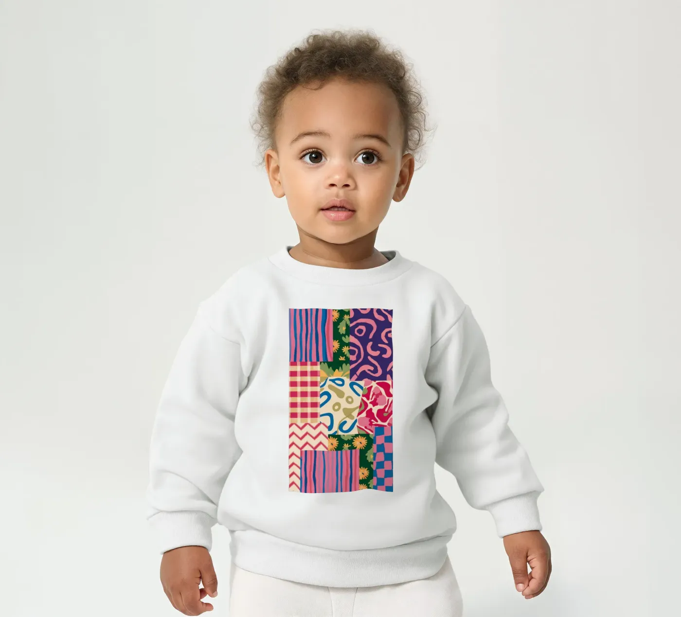 Patchwork Scribble Pattern baby sweatshirt by Obs Canvas