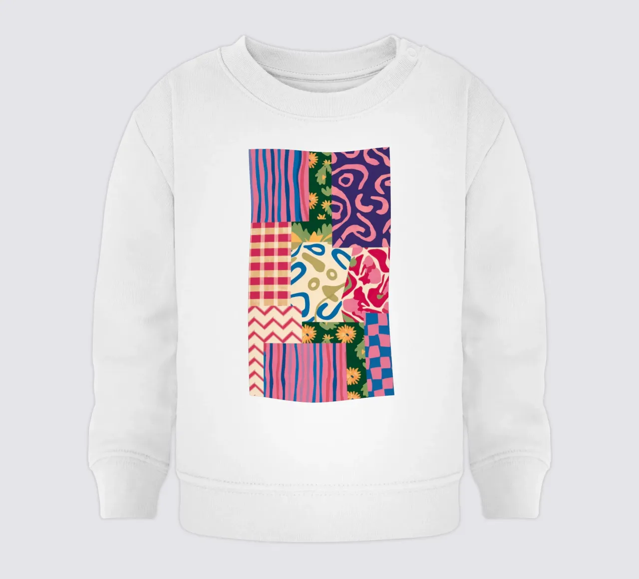 Patchwork Scribble Pattern baby sweatshirt by Obs Canvas