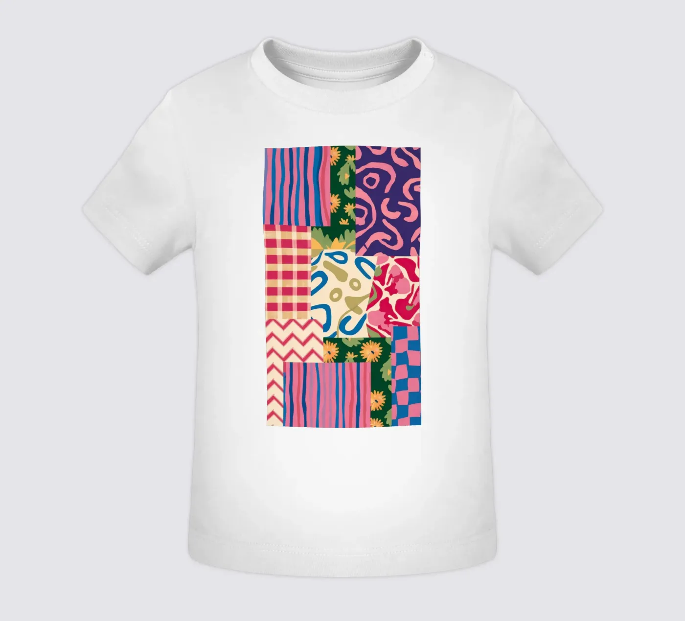 Patchwork Scribble Pattern baby t-shirt by Obs Canvas