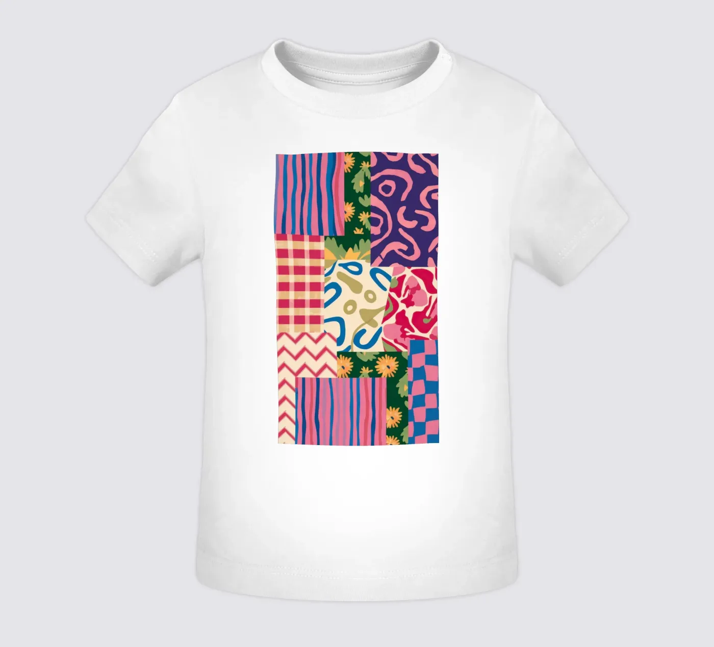 Patchwork Scribble Pattern baby t-shirt by Obs Canvas