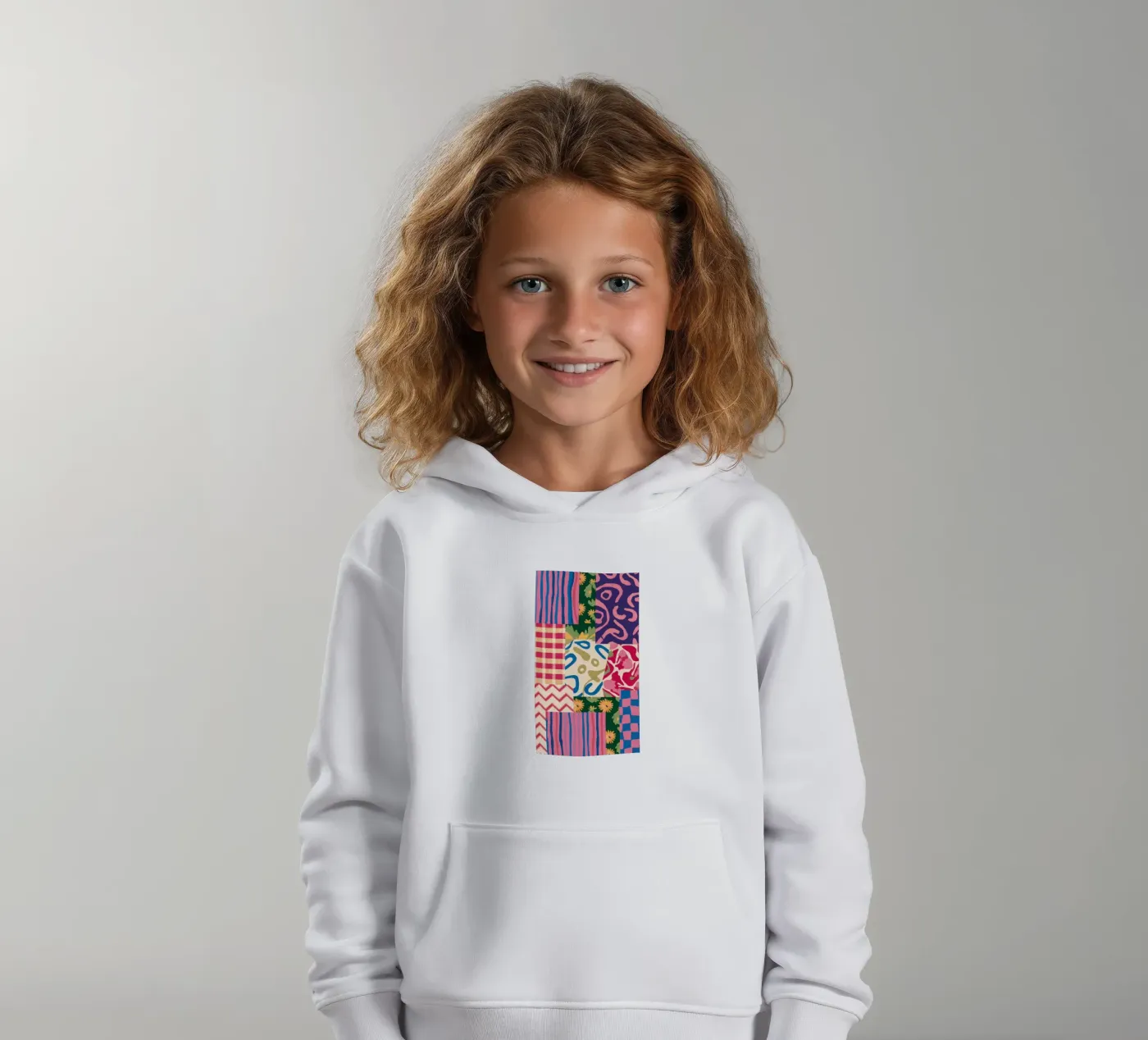 Patchwork à motifs de gribouillis sweat à capuche enfant de Obs Canvas