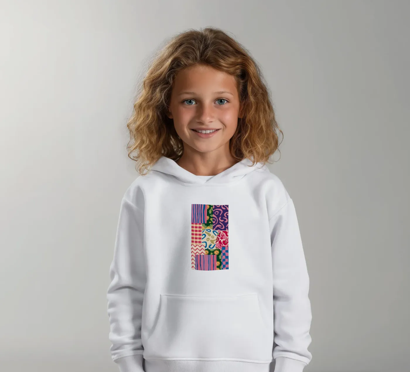 Patchwork à motifs de gribouillis sweat à capuche enfant de Obs Canvas