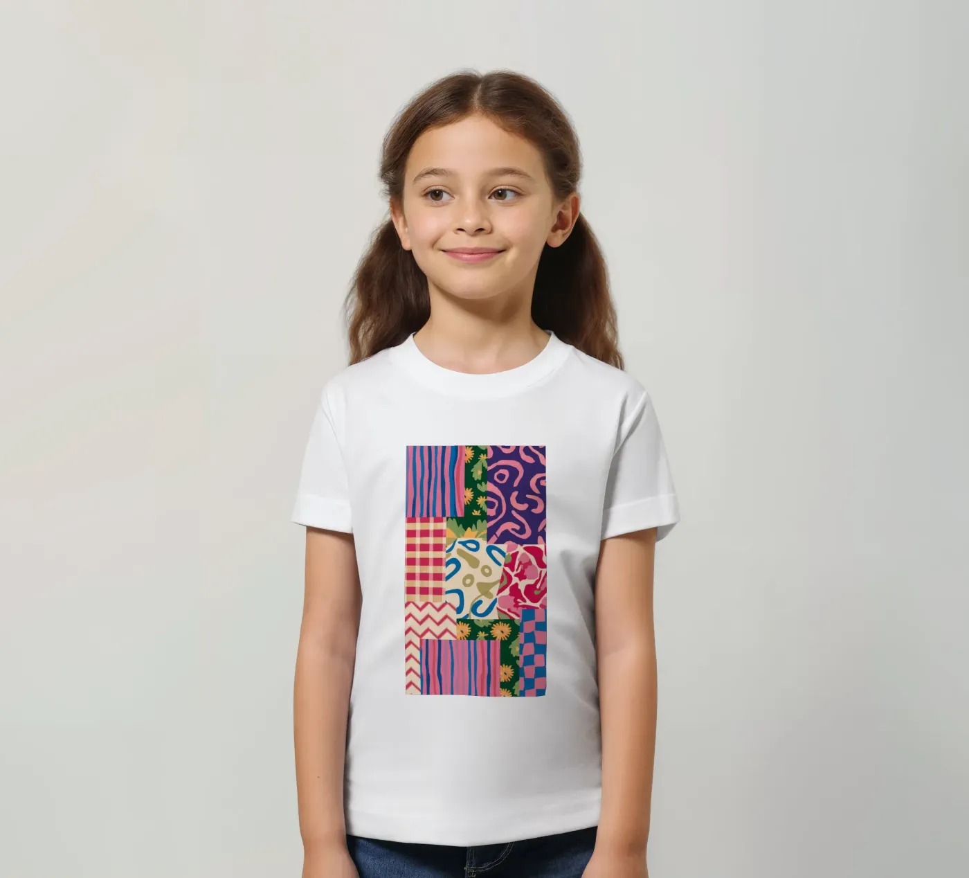 Patchwork à motifs de gribouillis t-shirt enfant de Obs Canvas