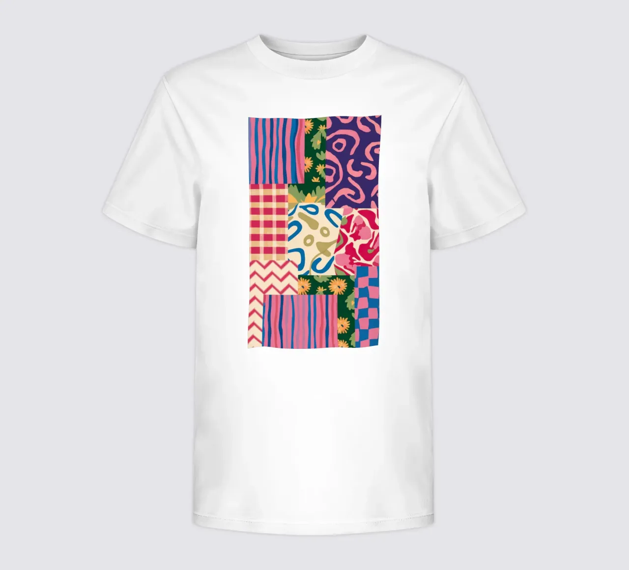Patchwork Scribble Pattern kids t-shirt by Obs Canvas