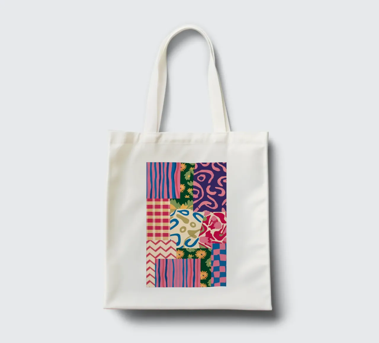 Patchwork Scribble Pattern tote bag by Obs Canvas