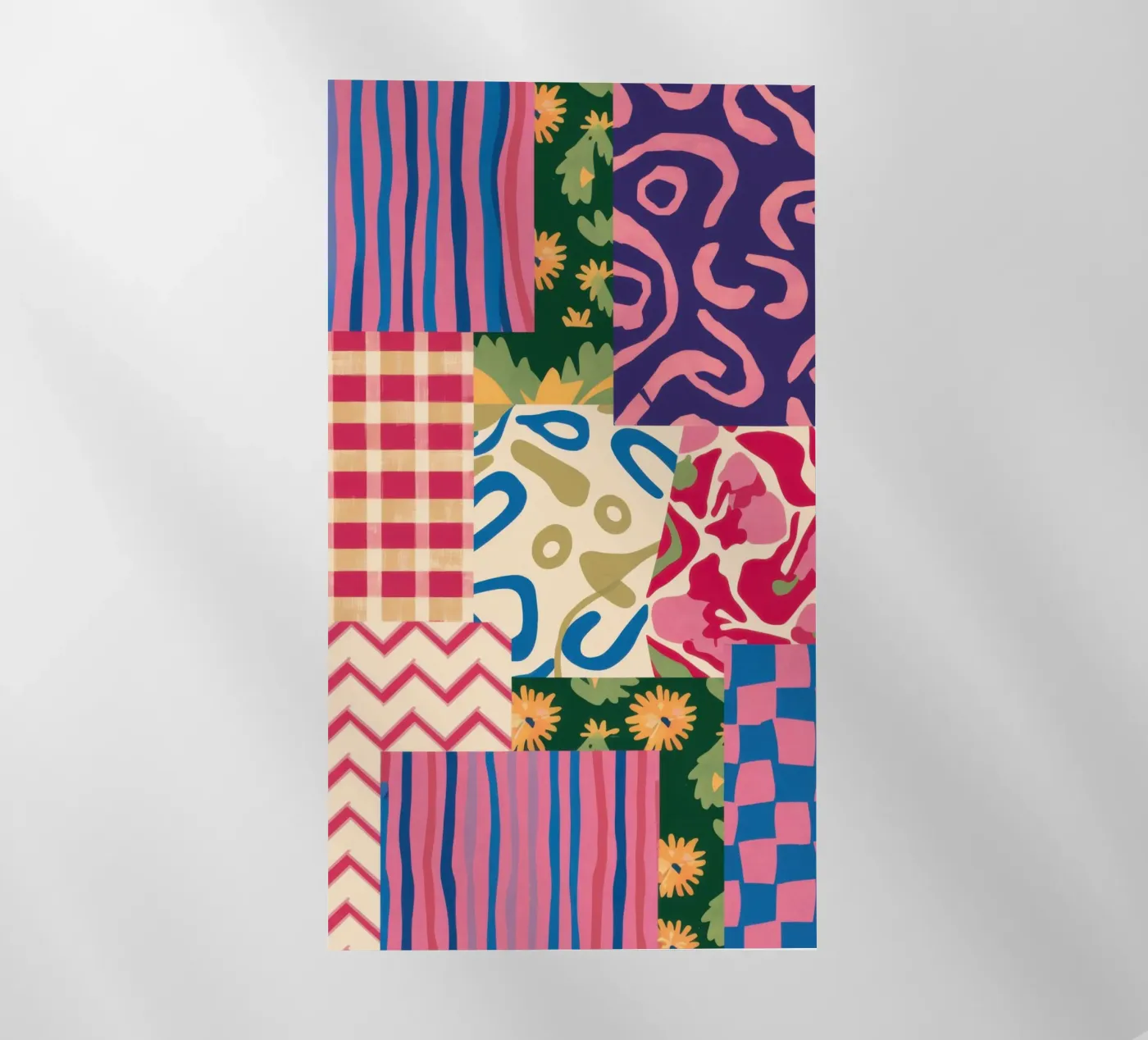 Patchwork Scribble Pattern Backlit Folie von Obs Canvas