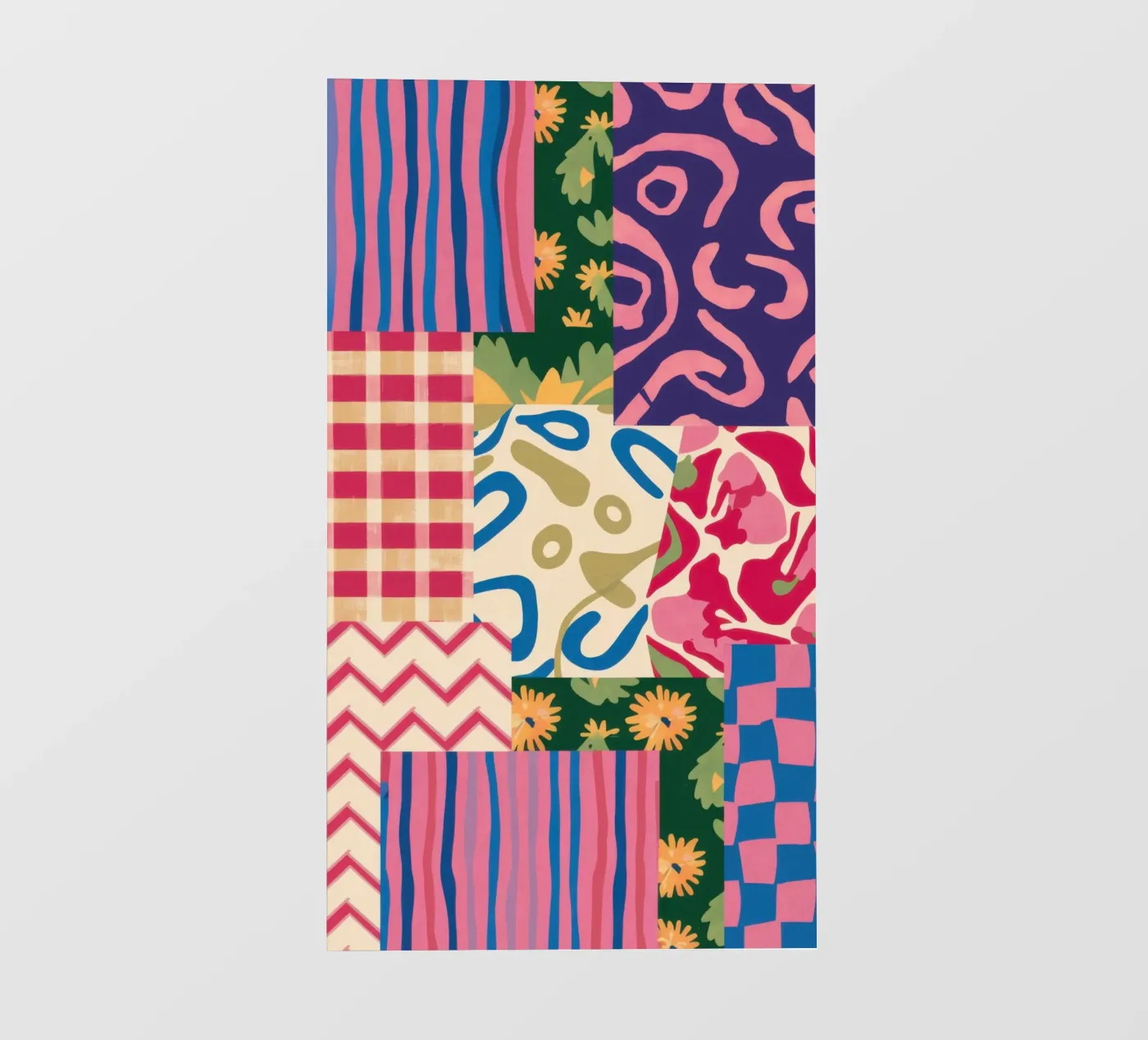 Patchwork Scribble Pattern Backlit Folie von Obs Canvas