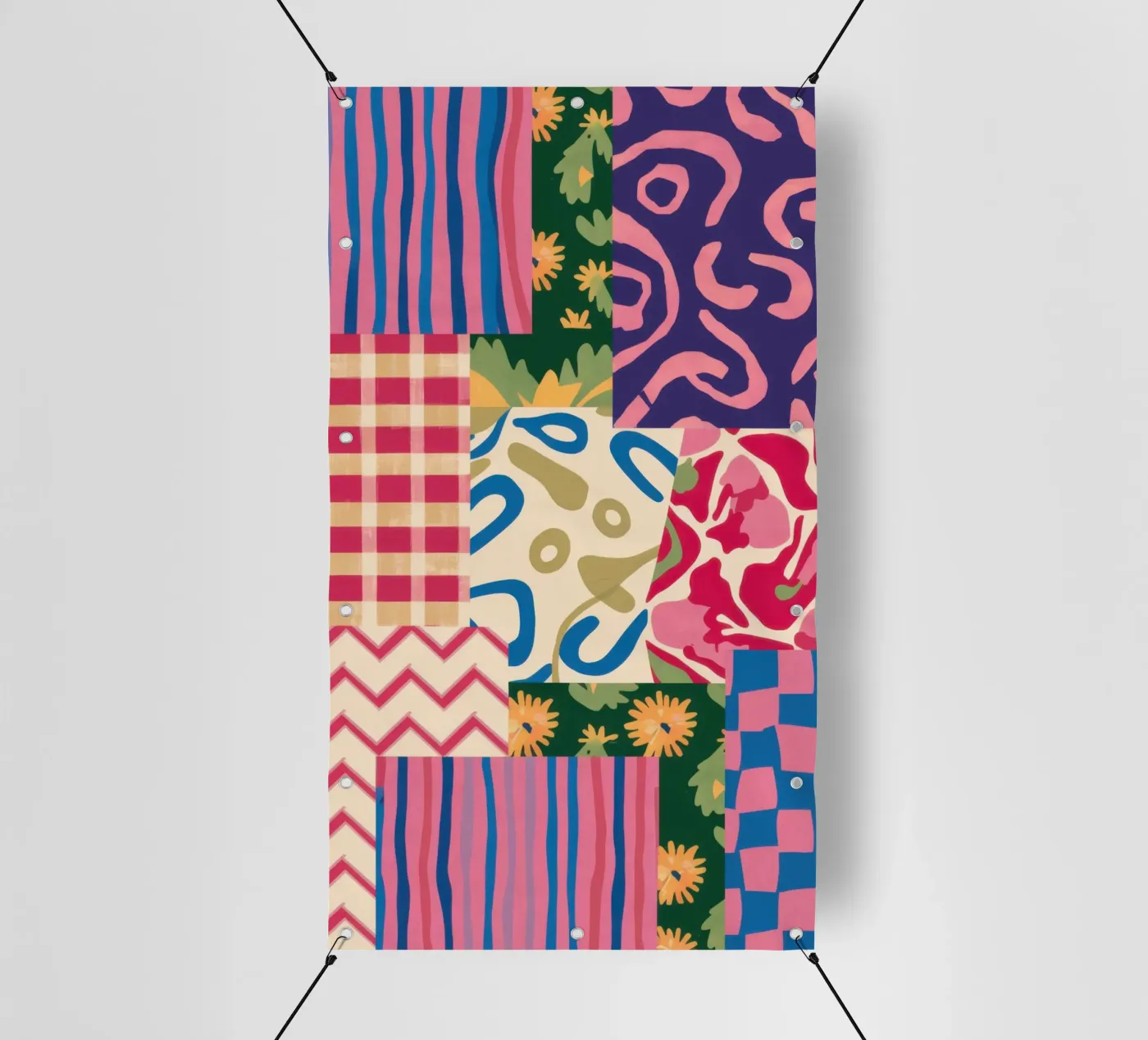 Patchwork Scribble Pattern pvc-zeil van Obs Canvas