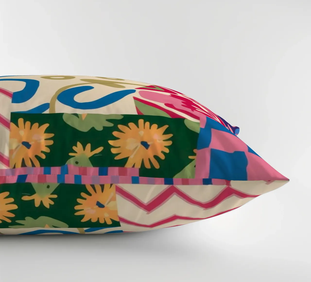 Patchwork Scribble Pattern decorative cushion by Obs Canvas