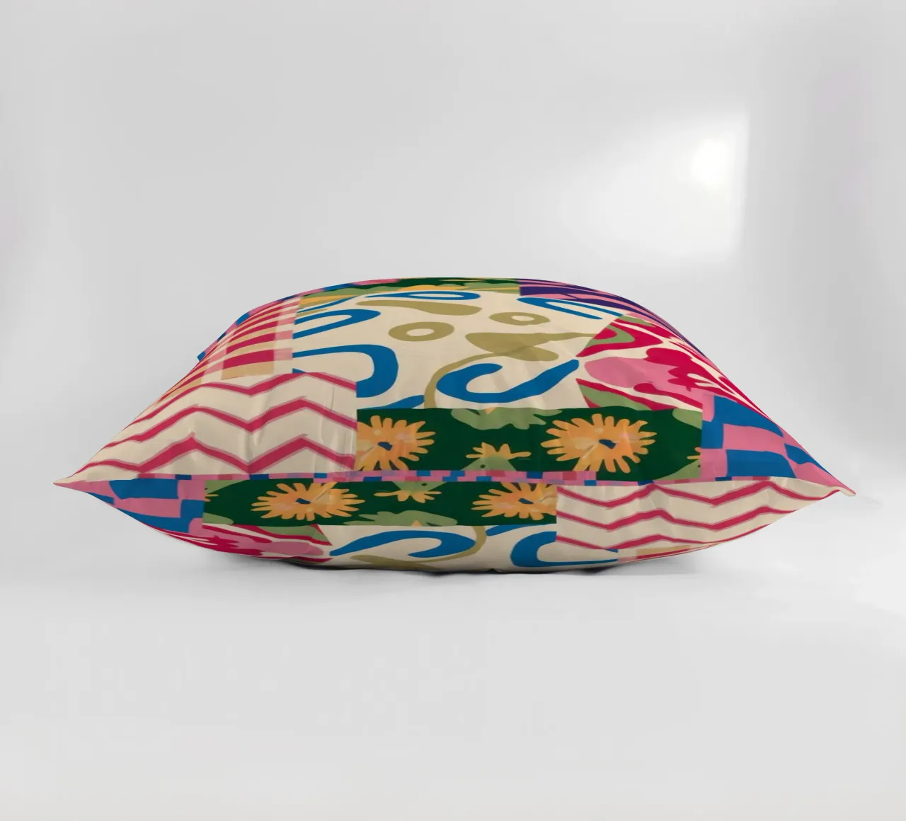 Patchwork Scribble Pattern decorative cushion by Obs Canvas