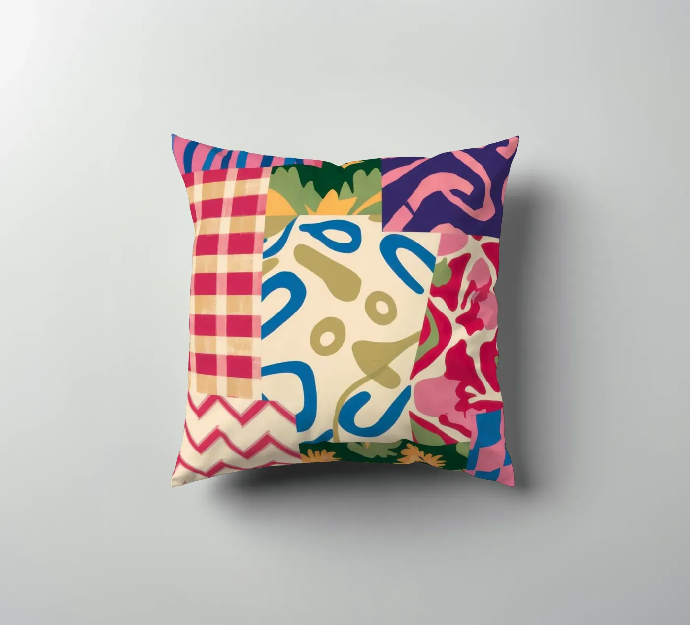 Patchwork Scribble Pattern kussen van Obs Canvas