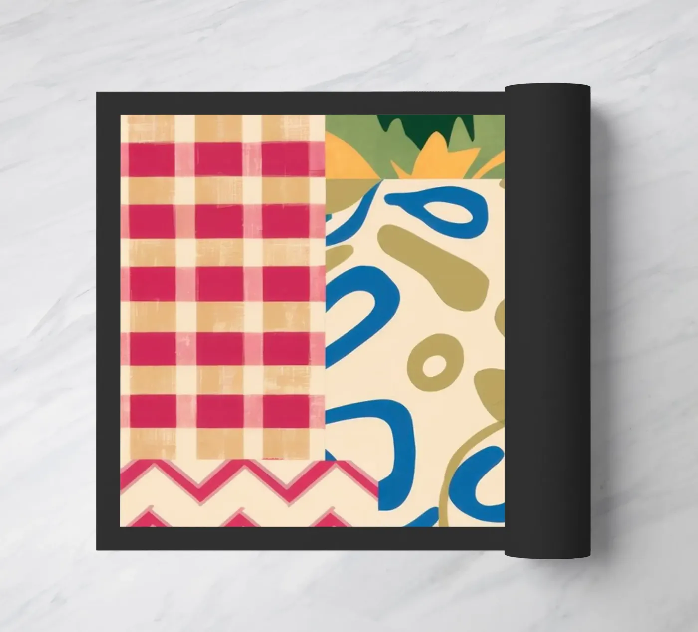 Patchwork Scribble Pattern Fußmatte von Obs Canvas