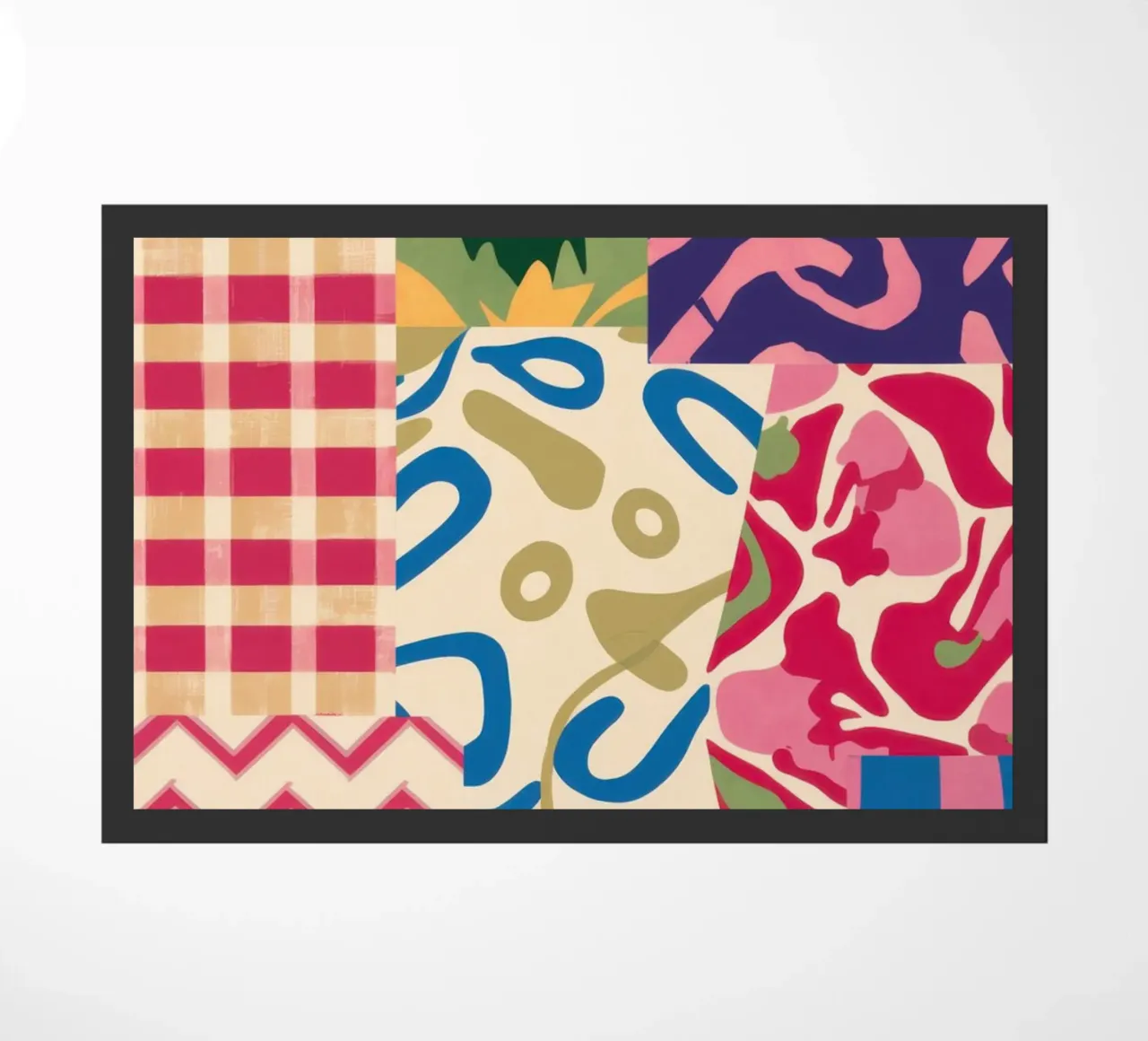 Patchwork Scribble Pattern doormat by Obs Canvas