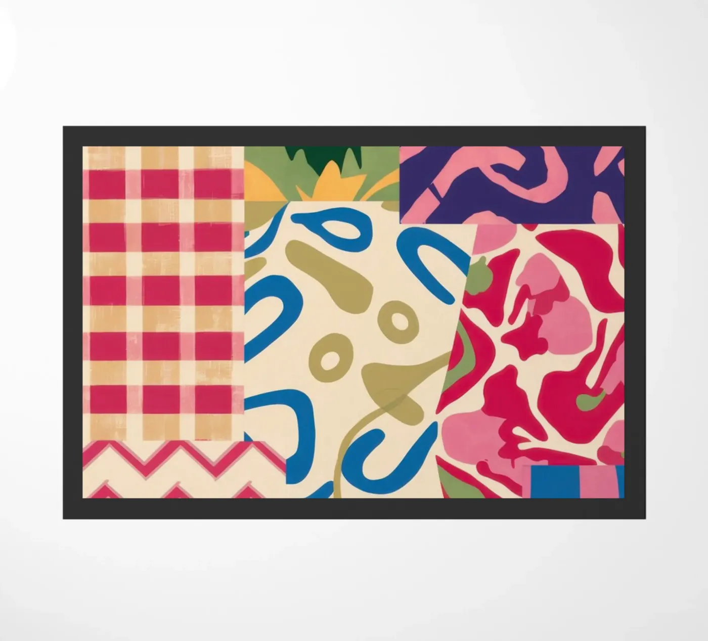 Patchwork Scribble Pattern Fußmatte von Obs Canvas