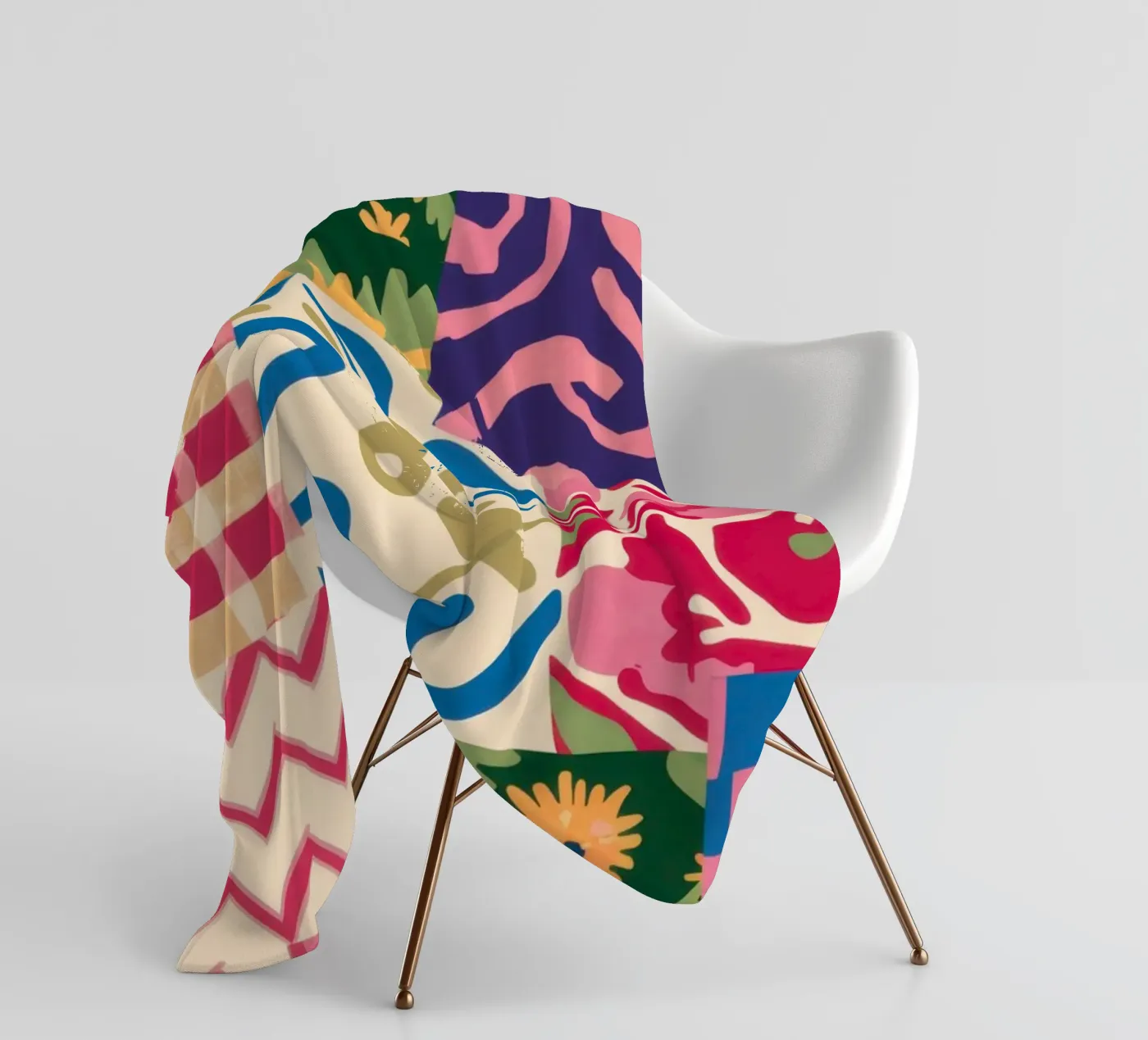 Patchwork Scribble Pattern Fleecedecke von Obs Canvas