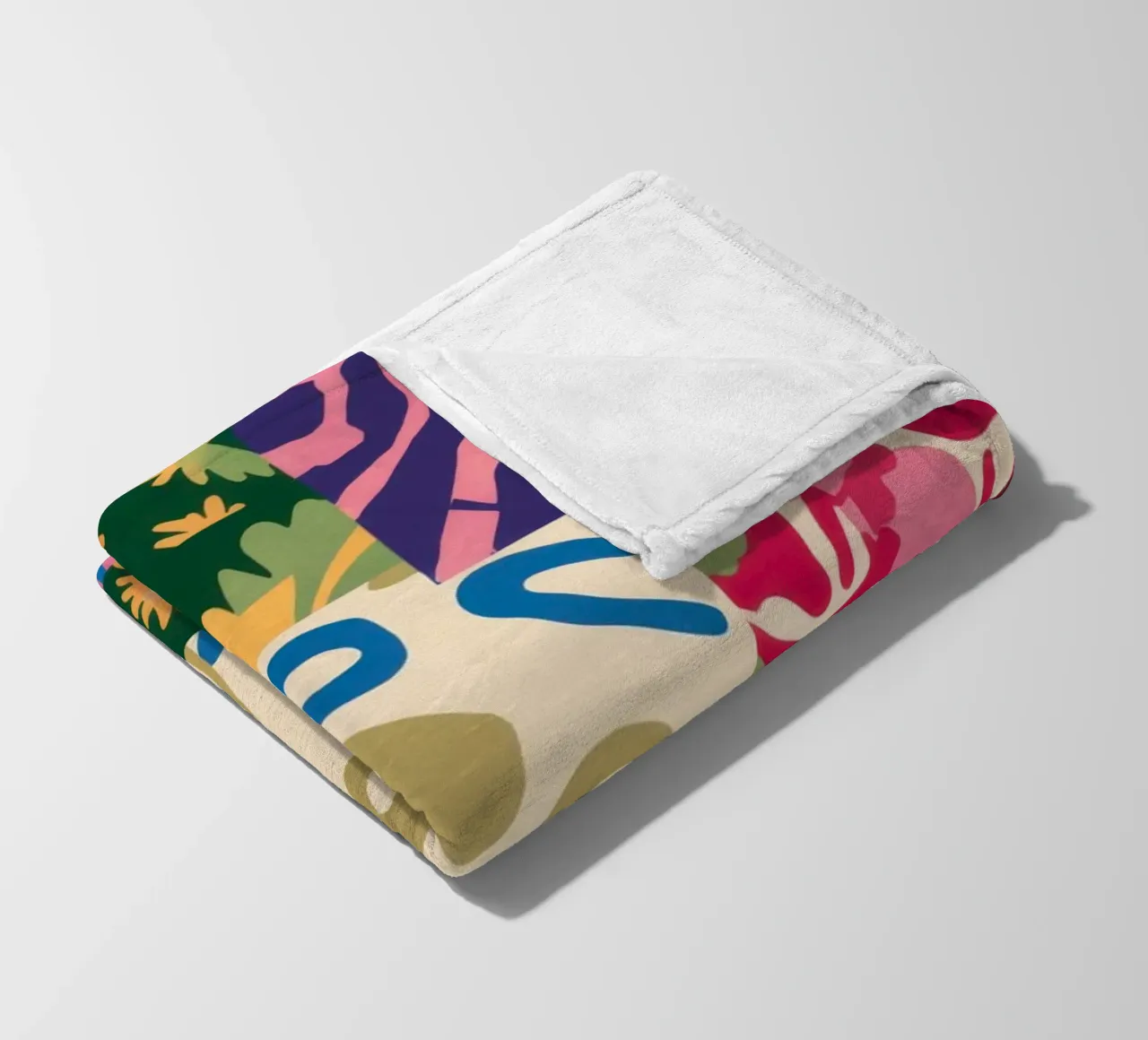 Patchwork Scribble Pattern fleece blanket by Obs Canvas