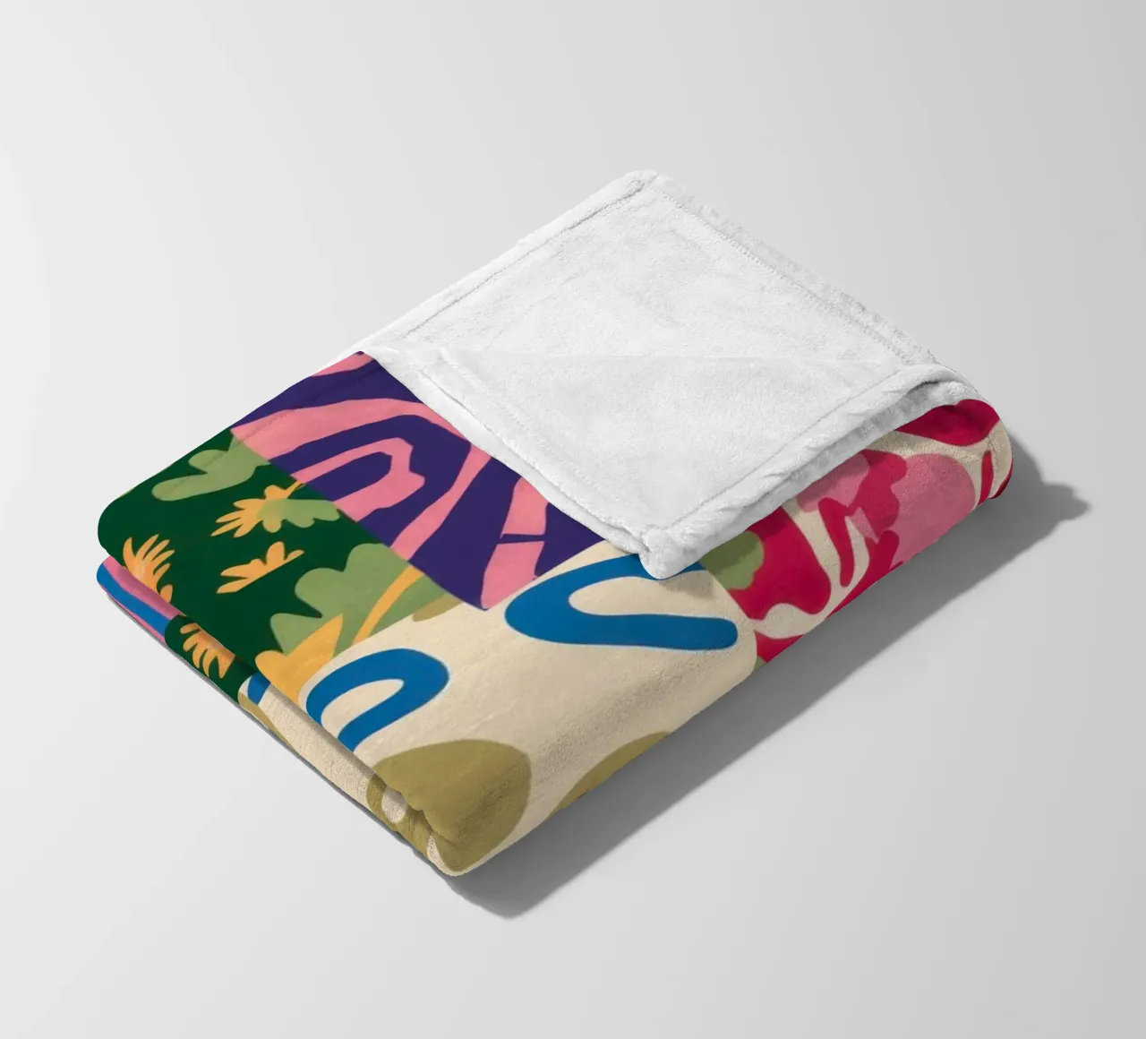 Patchwork Scribble Pattern fleece blanket by Obs Canvas