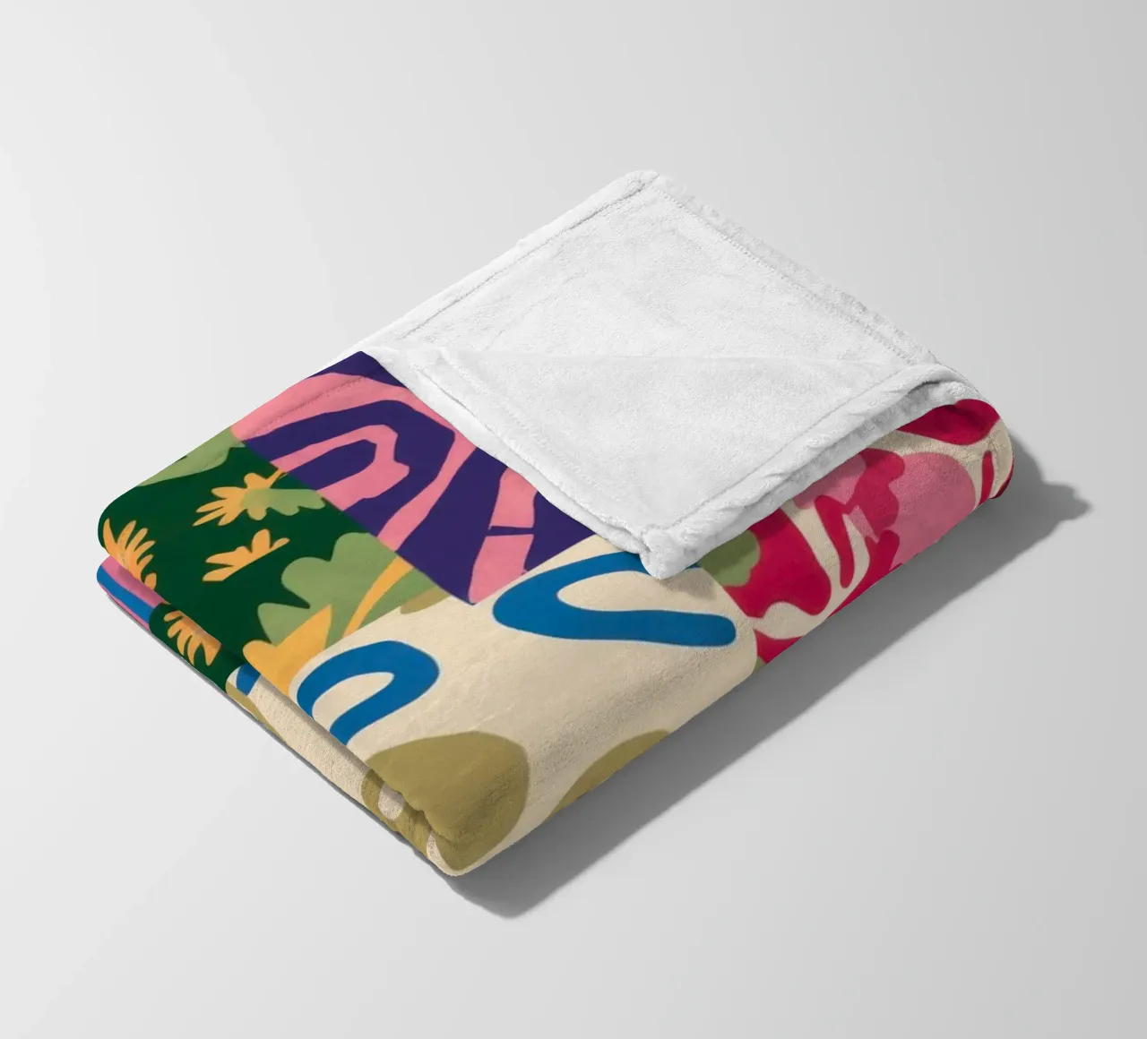 Patchwork Scribble Pattern fleece blanket by Obs Canvas