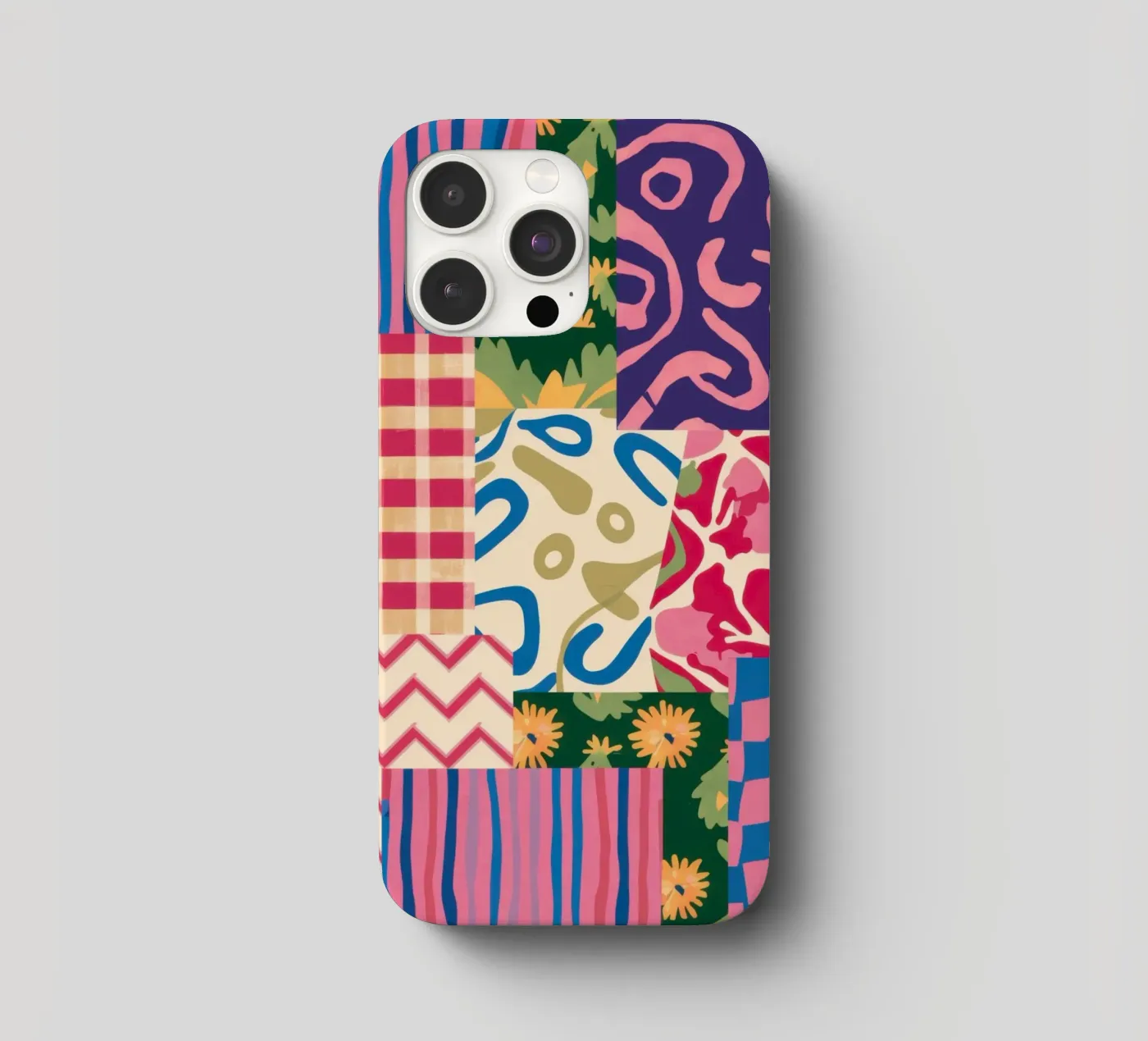 Patchwork krabbelpatroon iphone hoesje van Obs Canvas