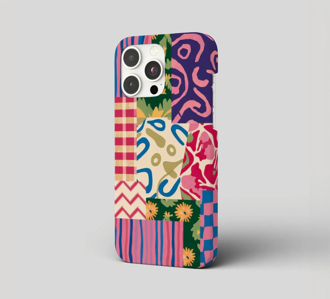 Patchwork krabbelpatroon iphone hoesje van Obs Canvas