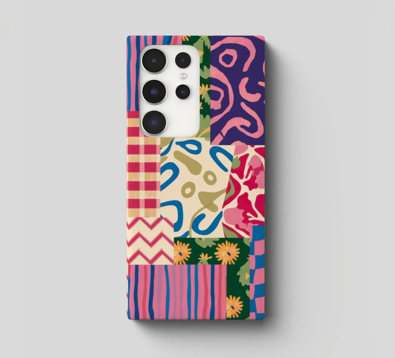 Patchwork Scribble Pattern samsung phone case by Obs Canvas