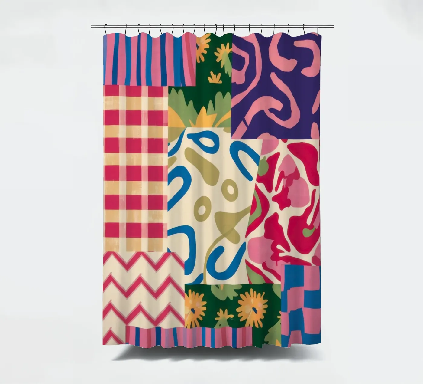 Patchwork Scribble Pattern Duschvorhang von Obs Canvas