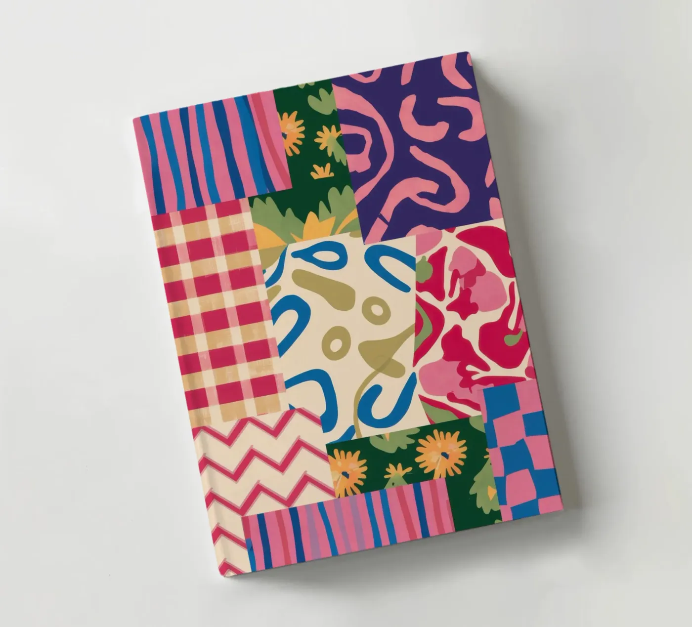 Patchwork Scribble Pattern notebook by Obs Canvas