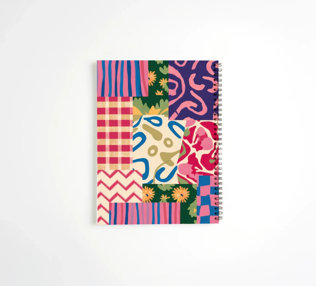 Patchwork Scribble Pattern spiral notebook by Obs Canvas